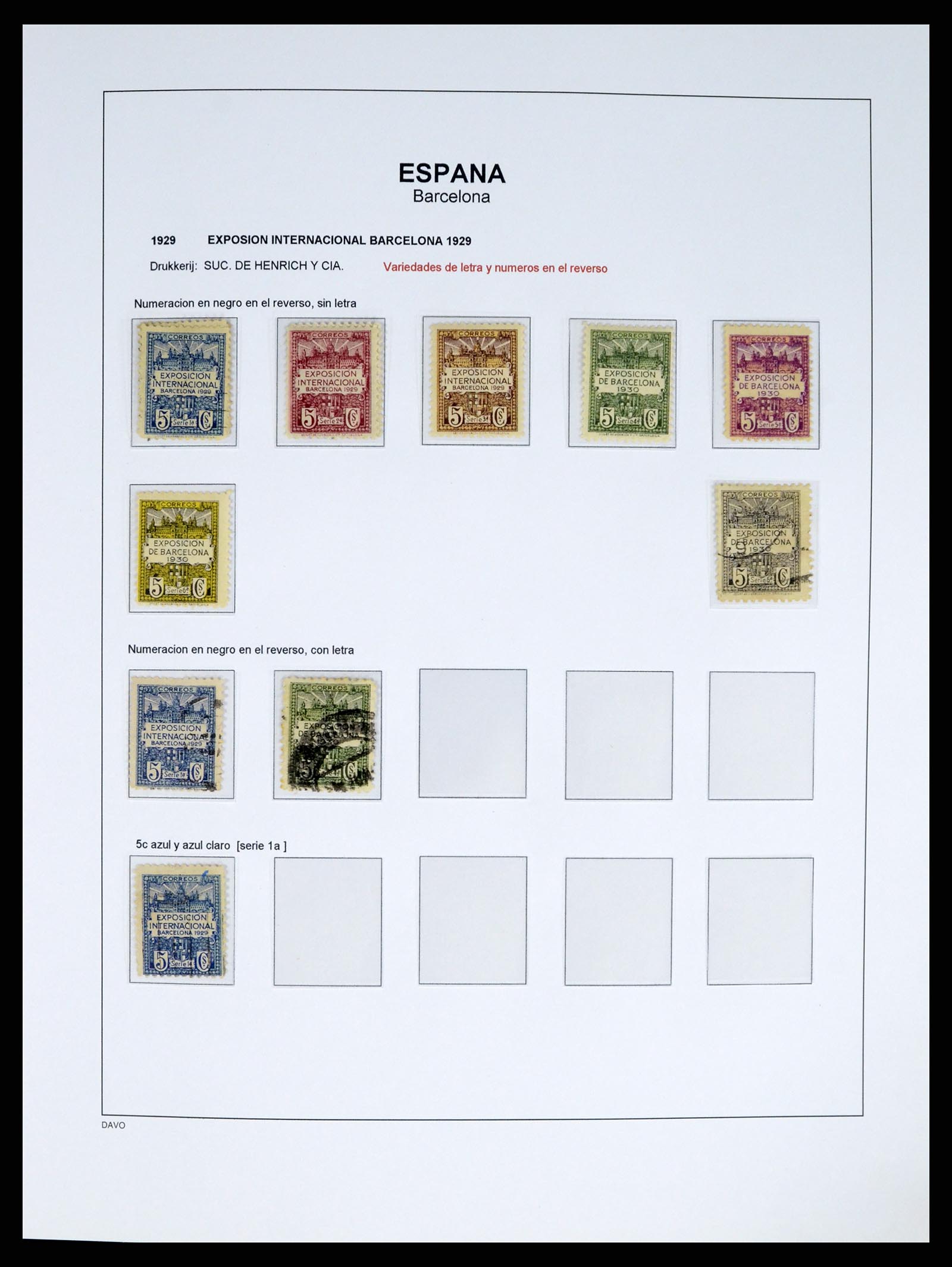 37837 038 - Postzegelverzameling 37837 Spaanse burgeroorlog en lokaalpost 1893-19