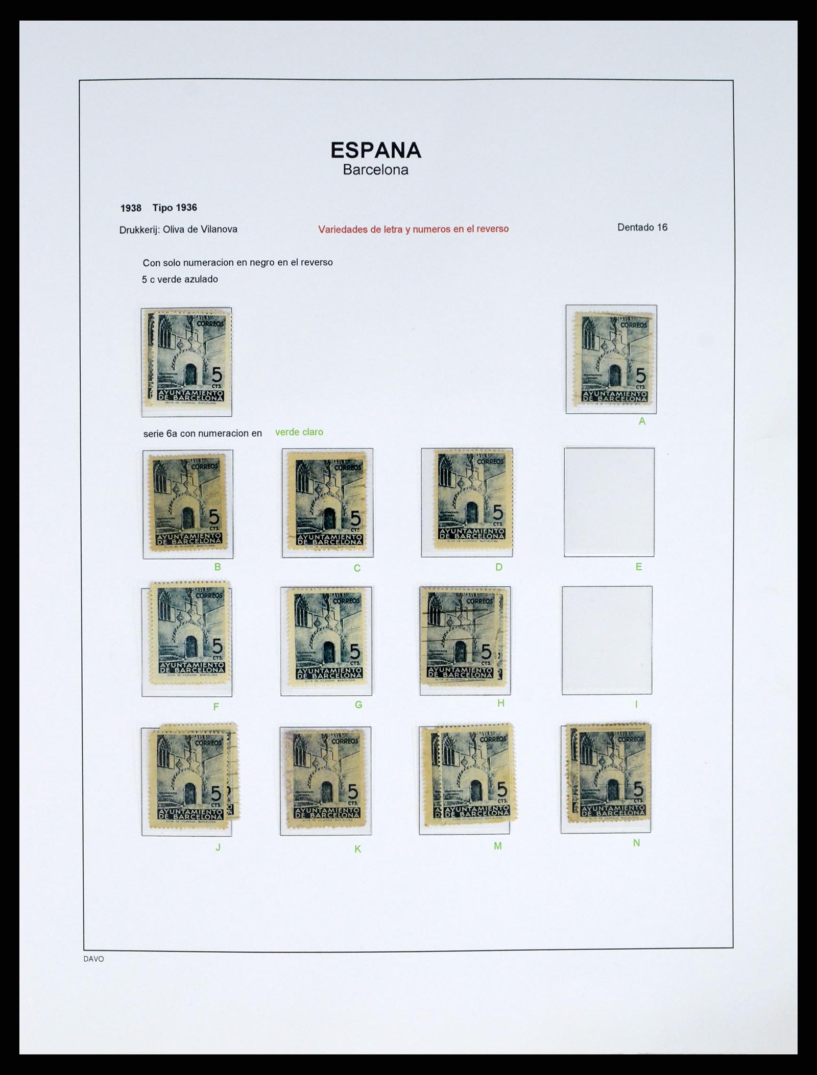 37837 051 - Postzegelverzameling 37837 Spaanse burgeroorlog en lokaalpost 1893-19