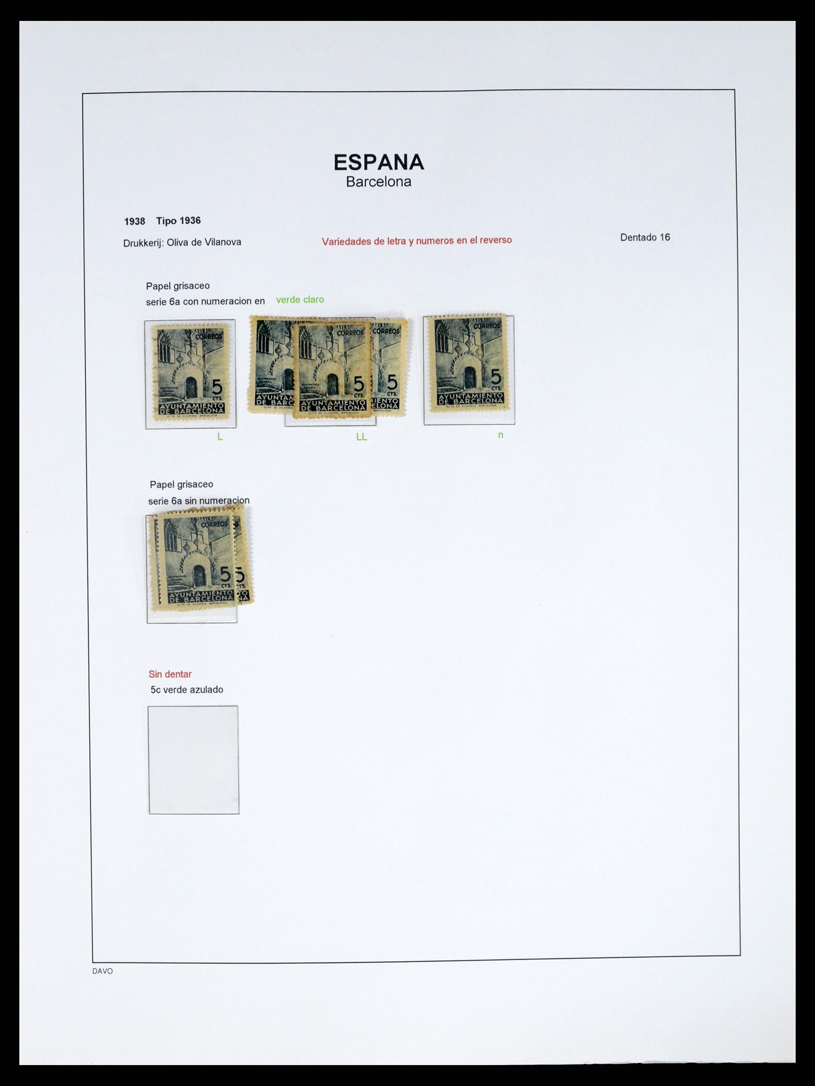 37837 052 - Postzegelverzameling 37837 Spaanse burgeroorlog en lokaalpost 1893-19