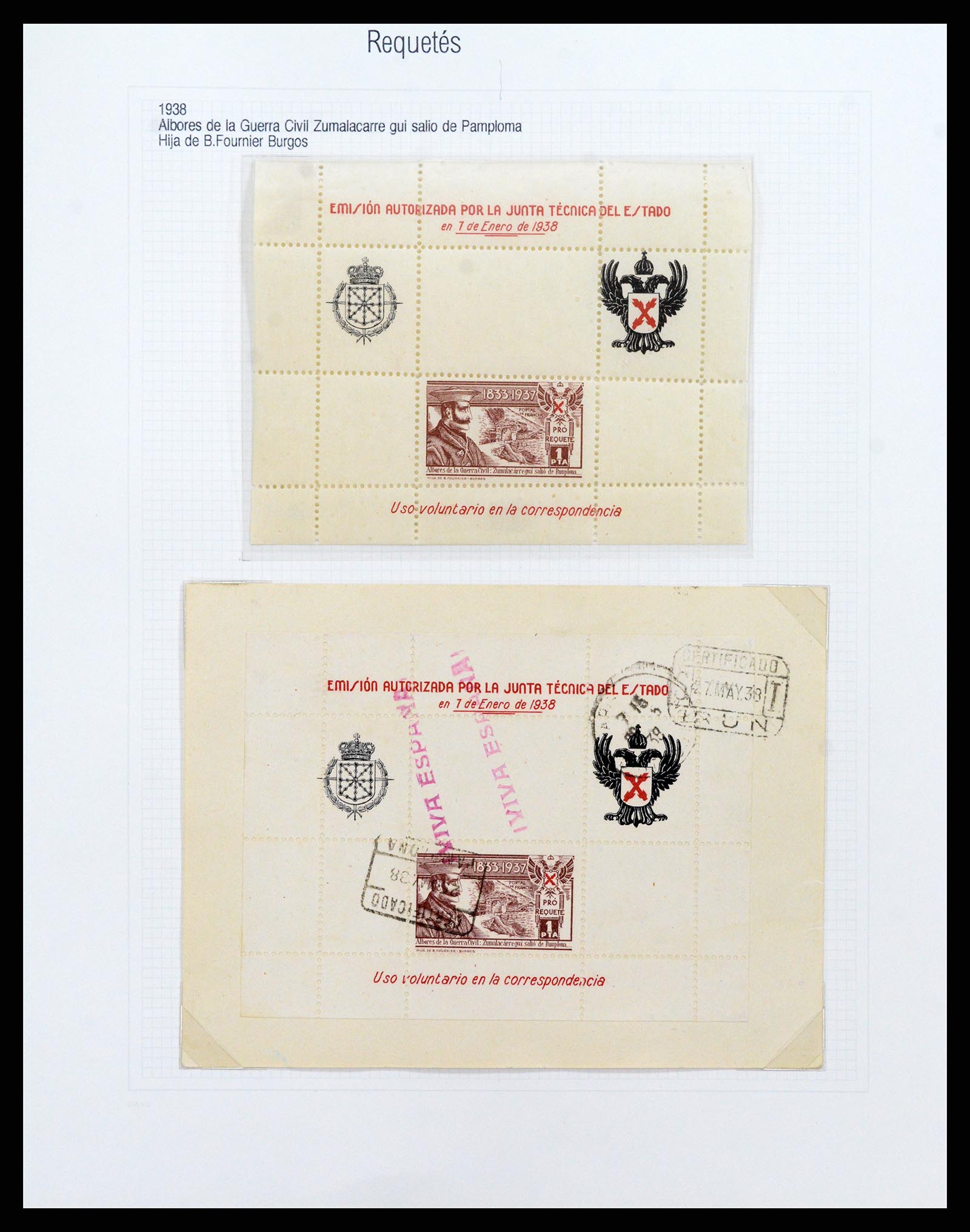 37837 221 - Postzegelverzameling 37837 Spaanse burgeroorlog en lokaalpost 1893-19