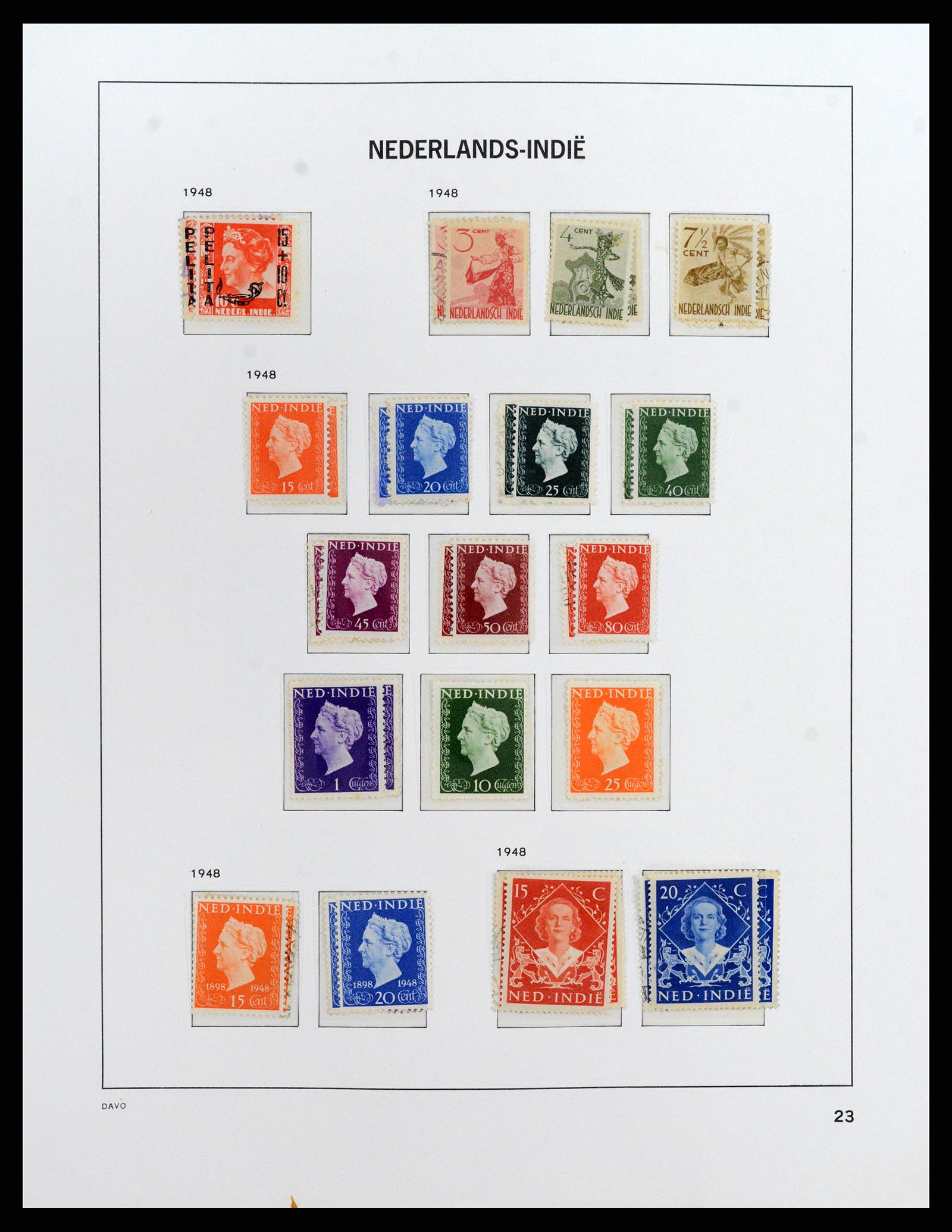 37842 023 - Postzegelverzameling 37842 Nederlands Indië 1864-1948.