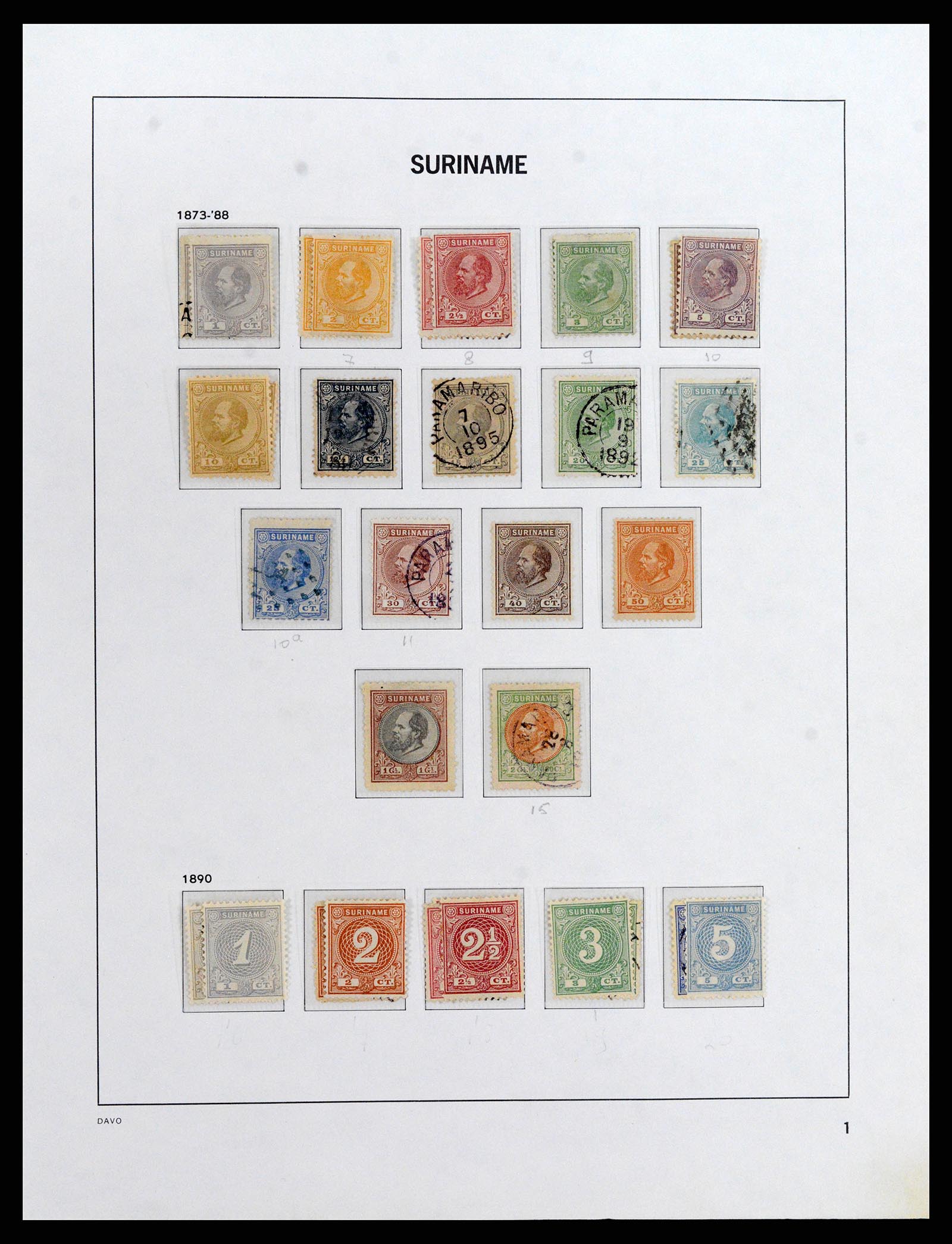 37843 001 - Postzegelverzameling 37843 Suriname 1873-2008.
