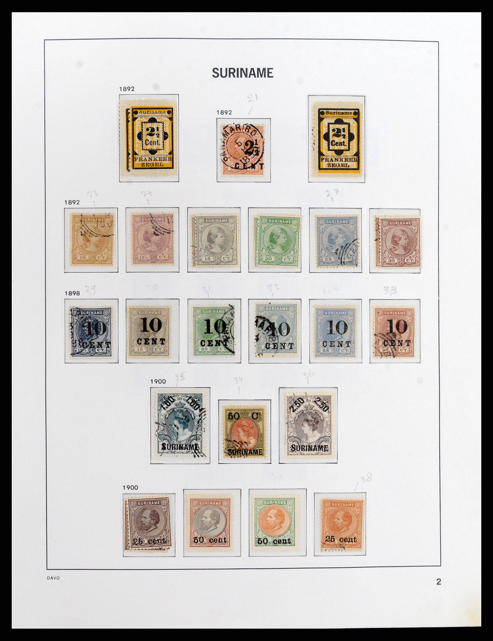 37843 002 - Postzegelverzameling 37843 Suriname 1873-2008.