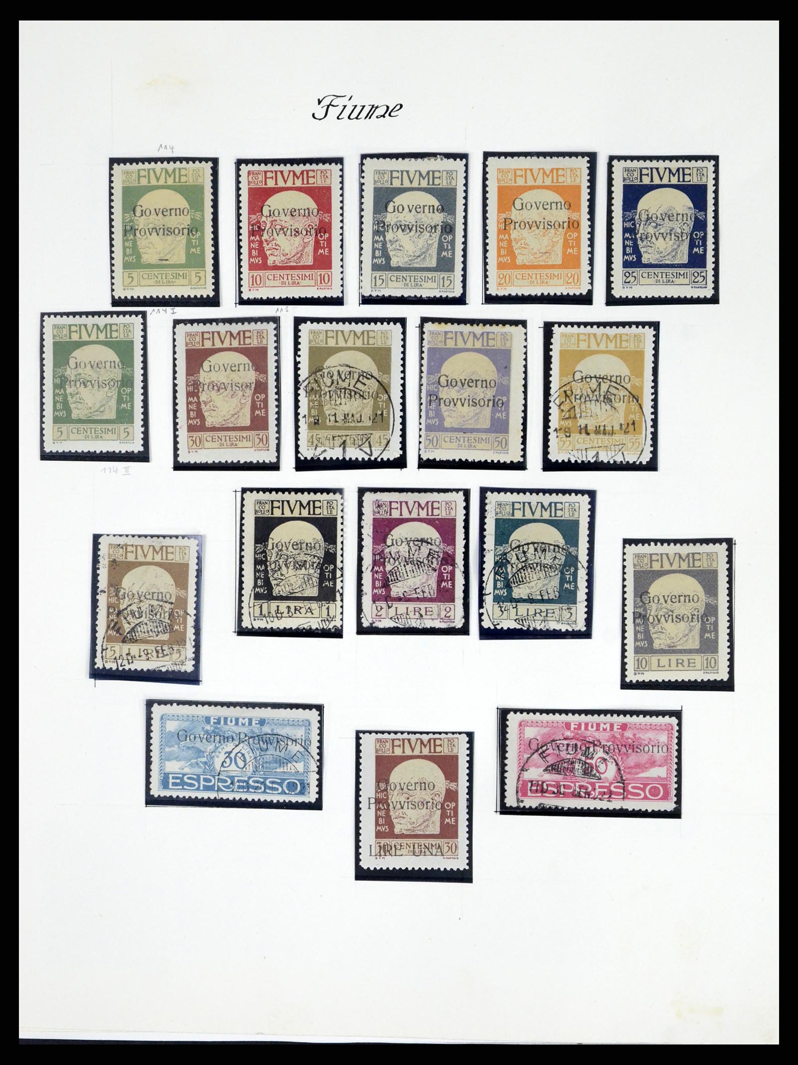 37865 007 - Postzegelverzameling 37865 Fiume 1920-1924.
