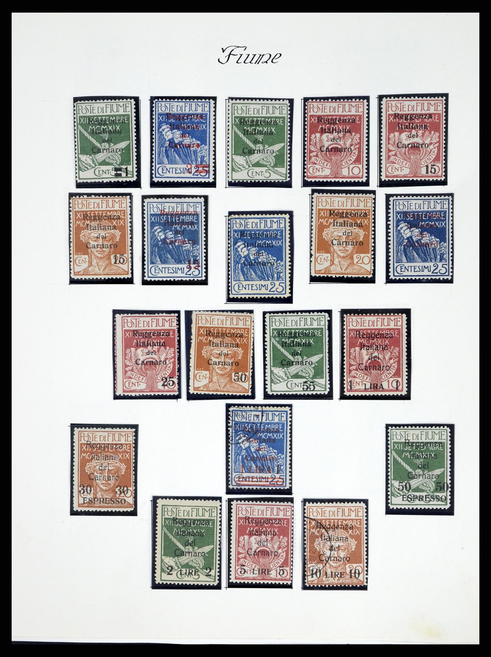 37865 012 - Postzegelverzameling 37865 Fiume 1920-1924.
