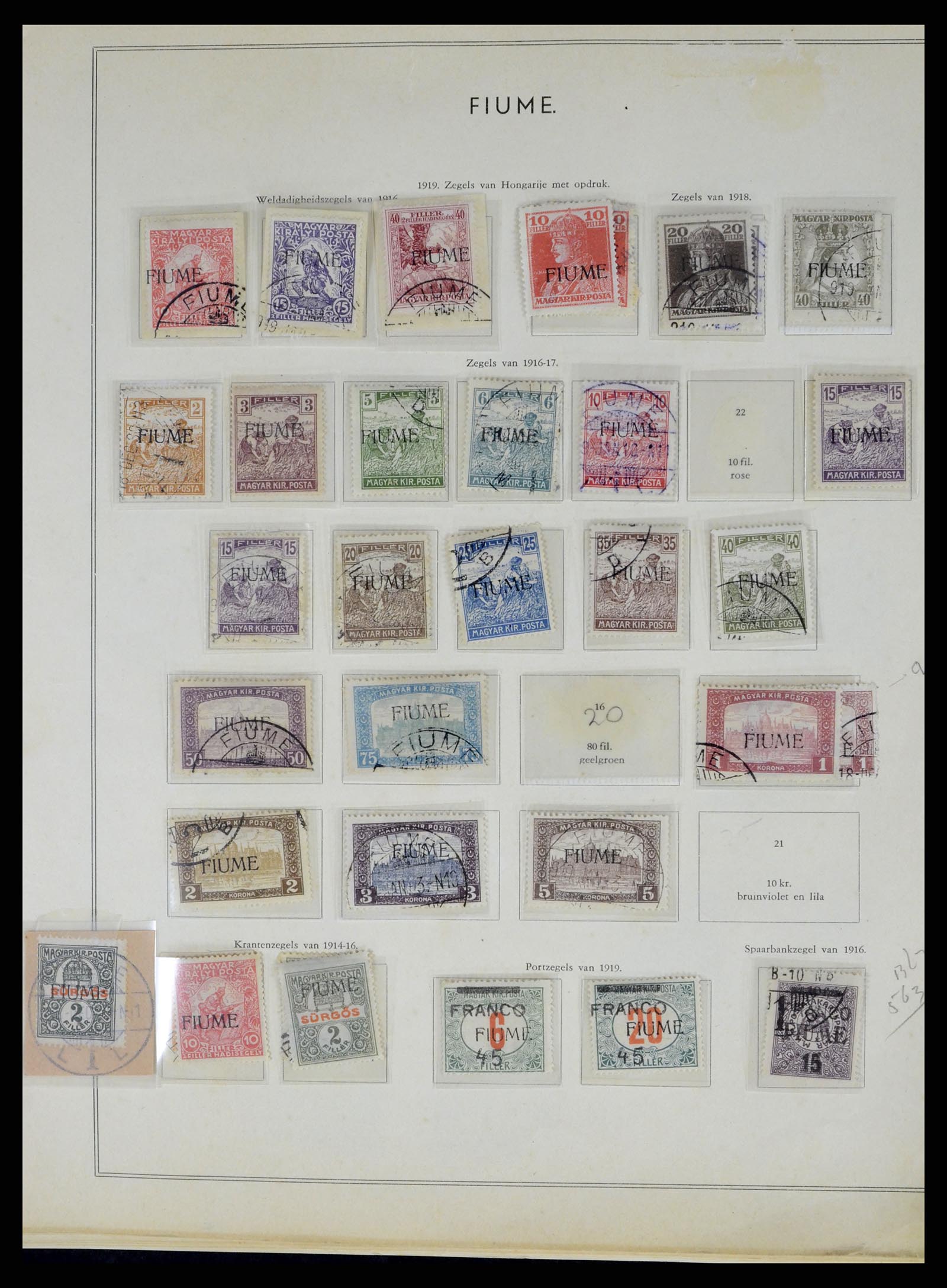 37865 019 - Postzegelverzameling 37865 Fiume 1920-1924.