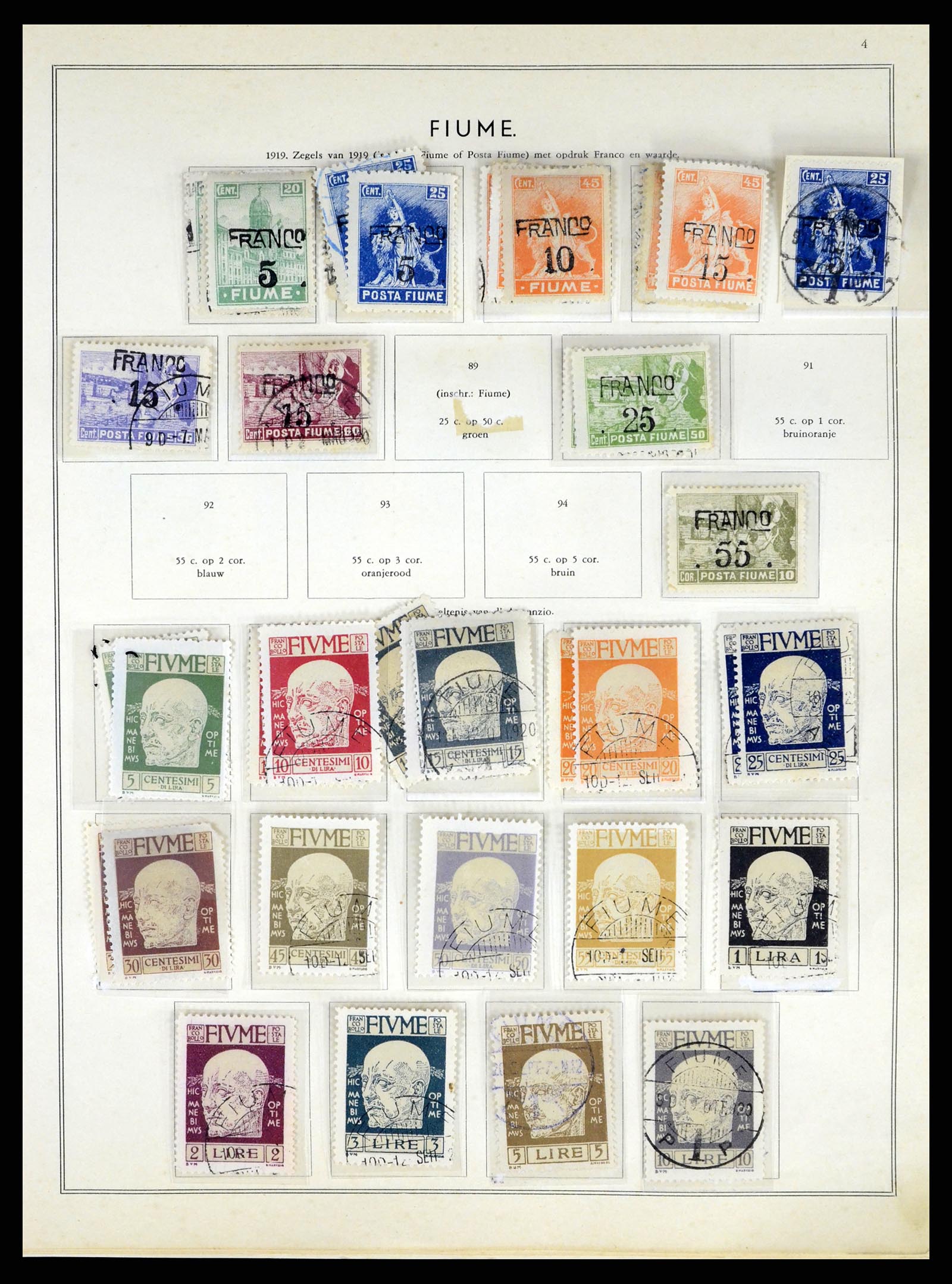 37865 022 - Postzegelverzameling 37865 Fiume 1920-1924.