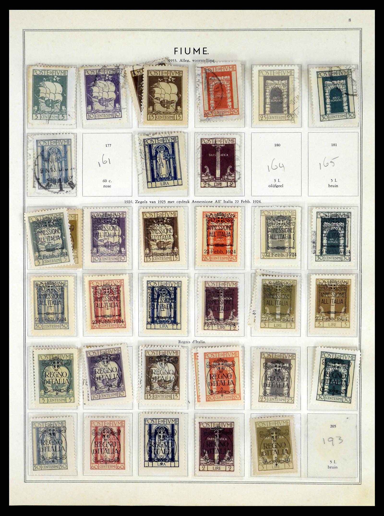 37865 026 - Postzegelverzameling 37865 Fiume 1920-1924.