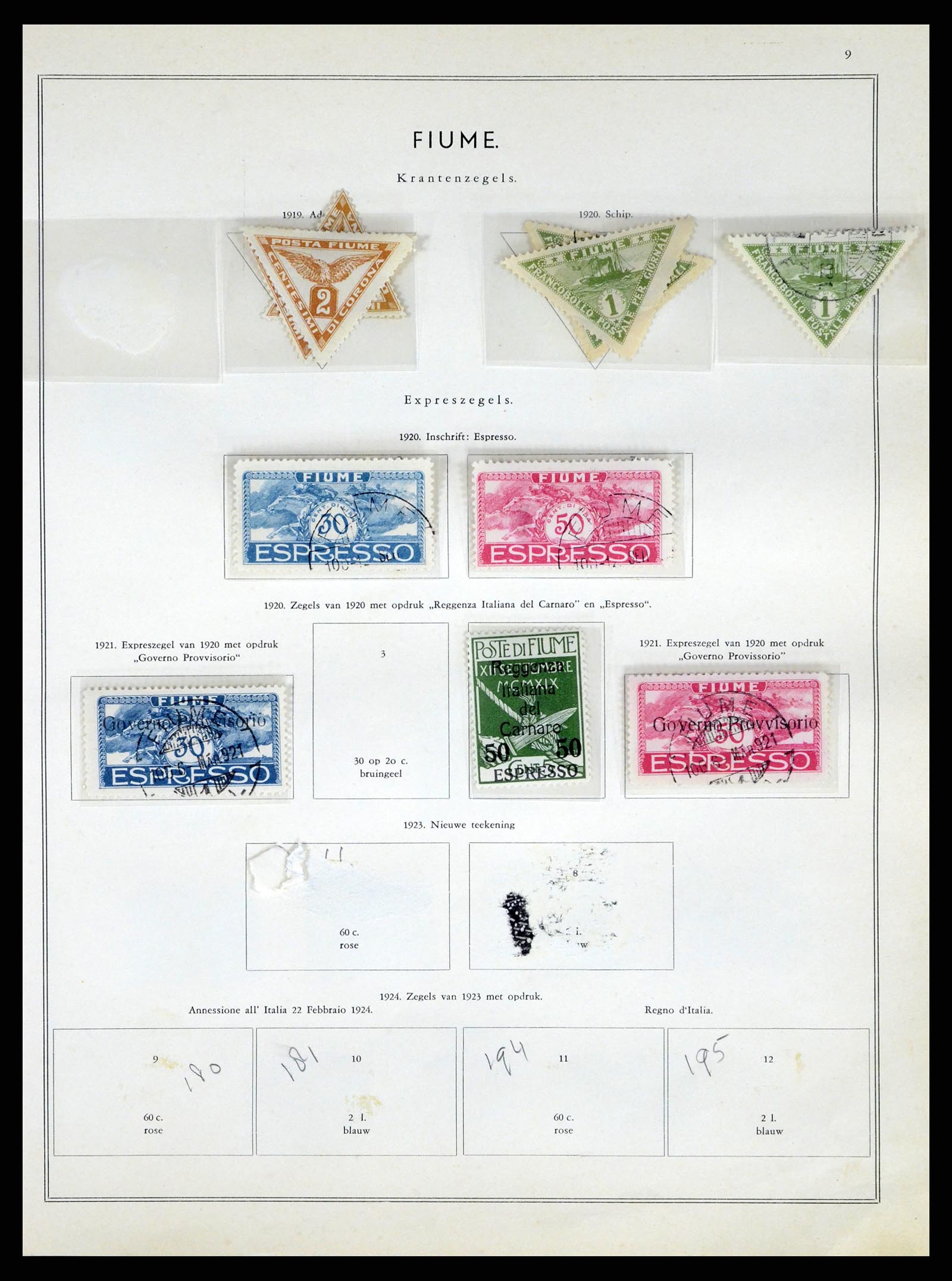 37865 027 - Postzegelverzameling 37865 Fiume 1920-1924.
