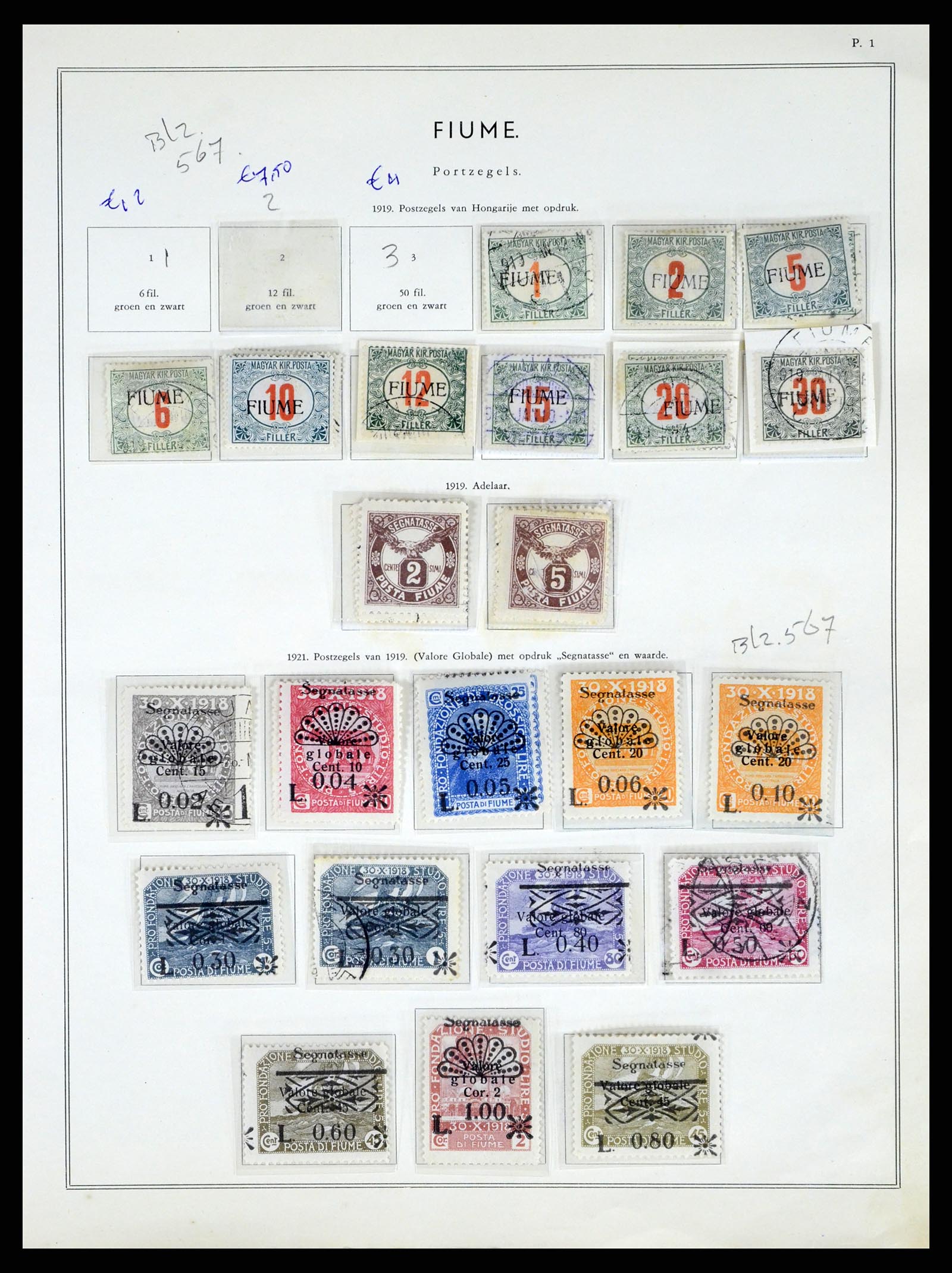 37865 028 - Postzegelverzameling 37865 Fiume 1920-1924.
