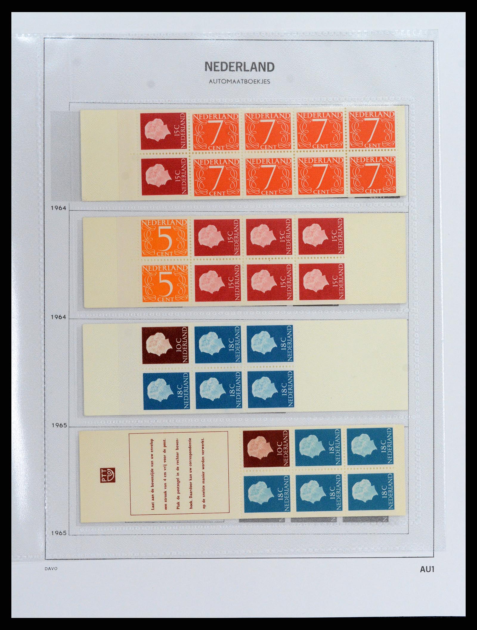 37871 001 - Postzegelverzameling 37871 Nederland automaatboekjes 1964-2000.