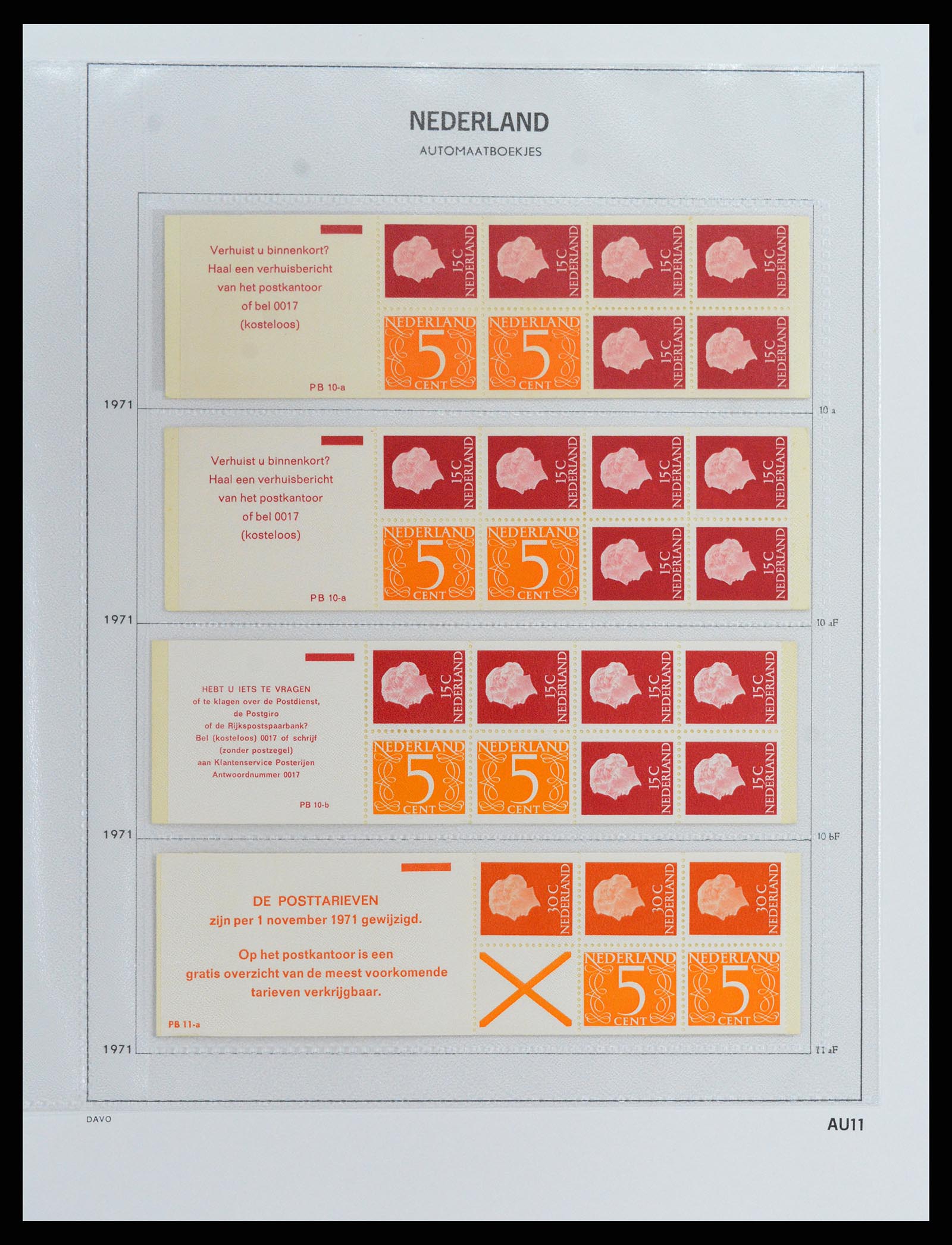 37871 011 - Postzegelverzameling 37871 Nederland automaatboekjes 1964-2000.