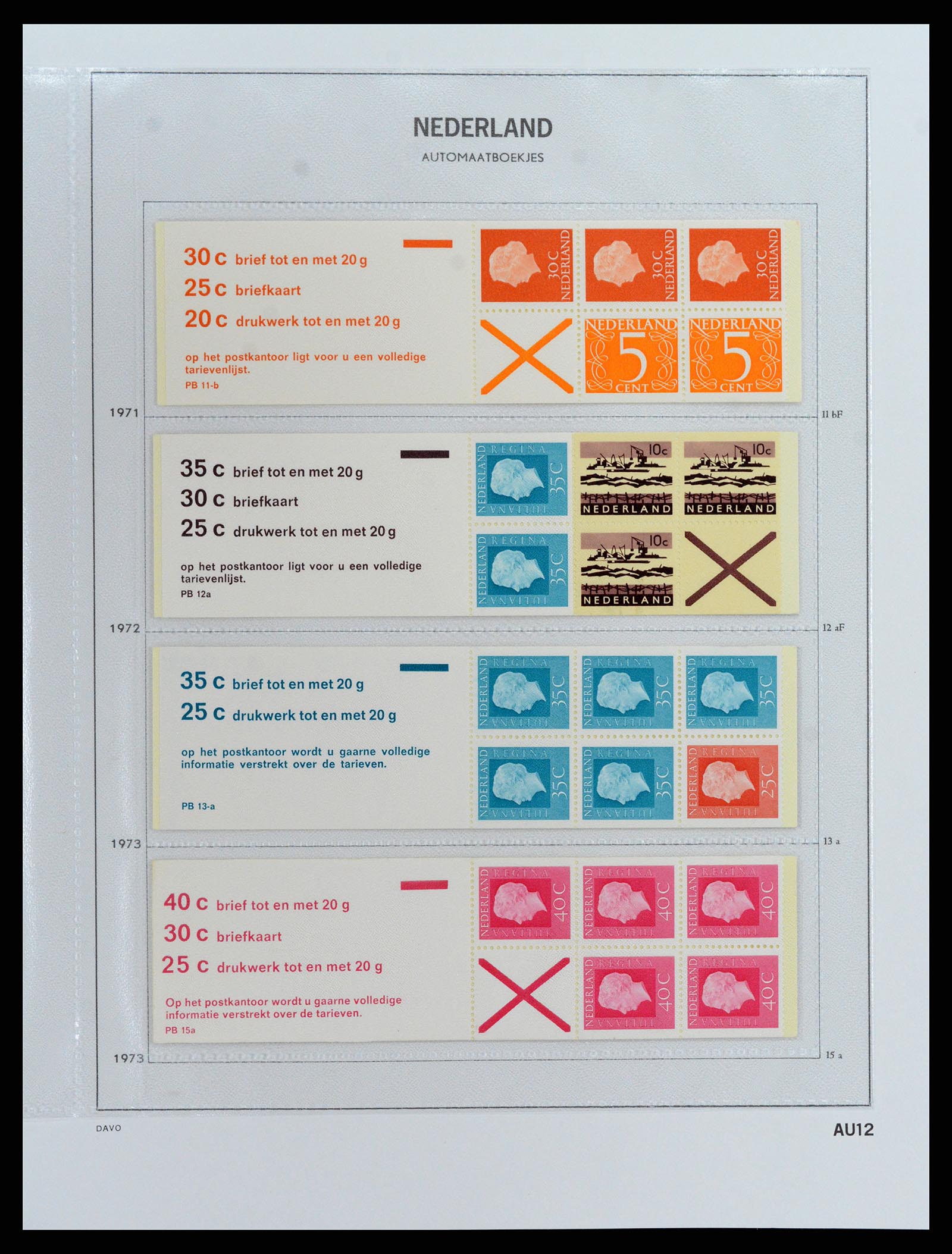 37871 012 - Postzegelverzameling 37871 Nederland automaatboekjes 1964-2000.