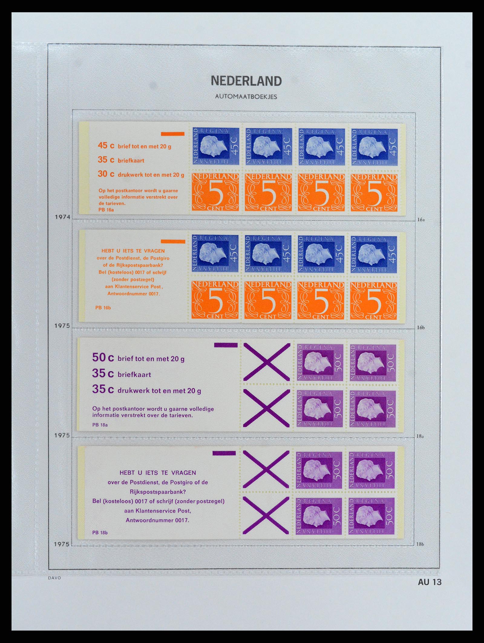 37871 013 - Stamp Collection 37871 Netherlands stampbooklets 1964-2000.