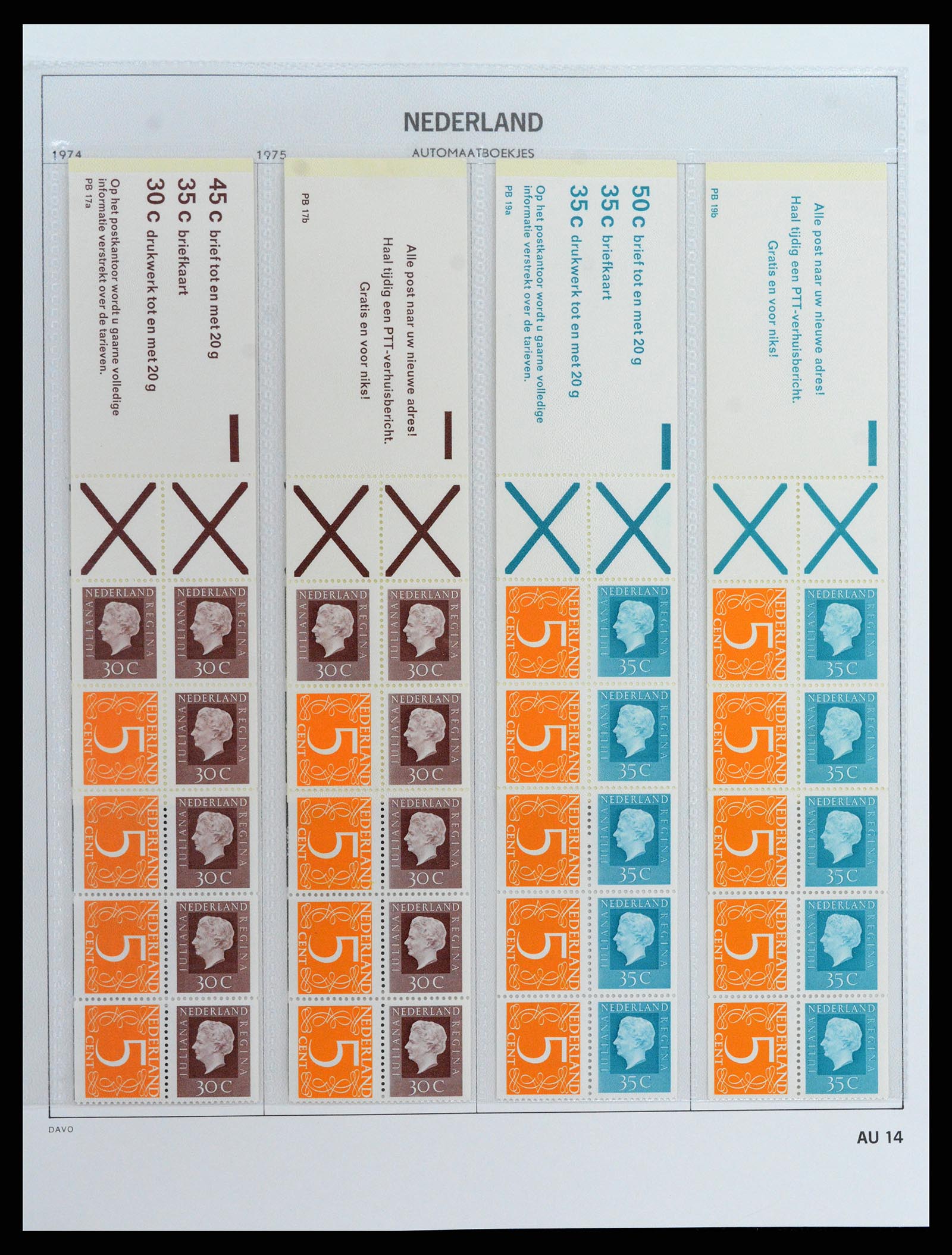 37871 014 - Postzegelverzameling 37871 Nederland automaatboekjes 1964-2000.