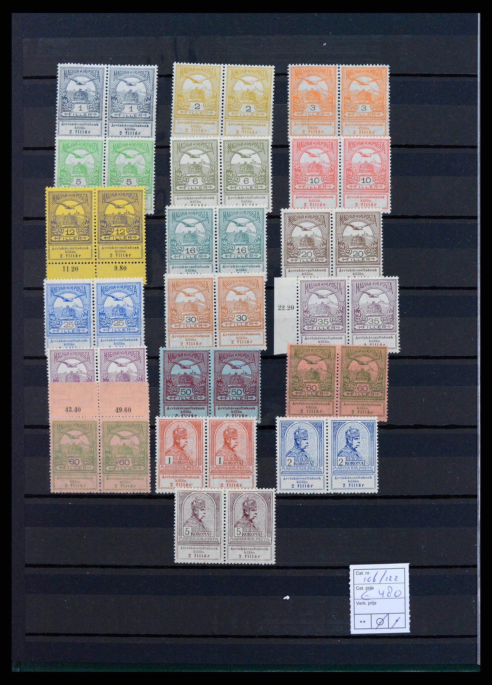 37872 004 - Postzegelverzameling 37872 Hongarije 1913-1915.
