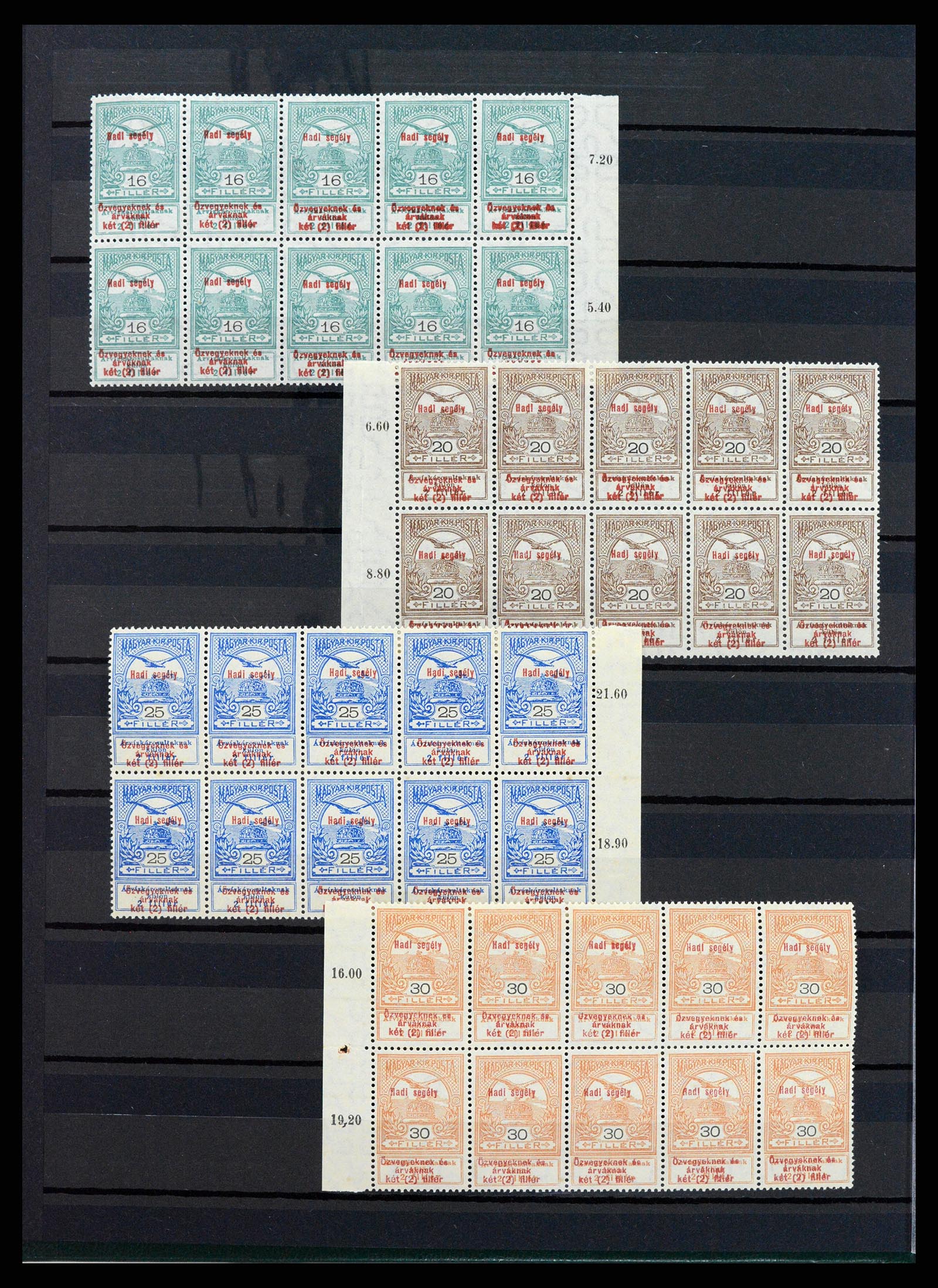 37872 010 - Postzegelverzameling 37872 Hongarije 1913-1915.
