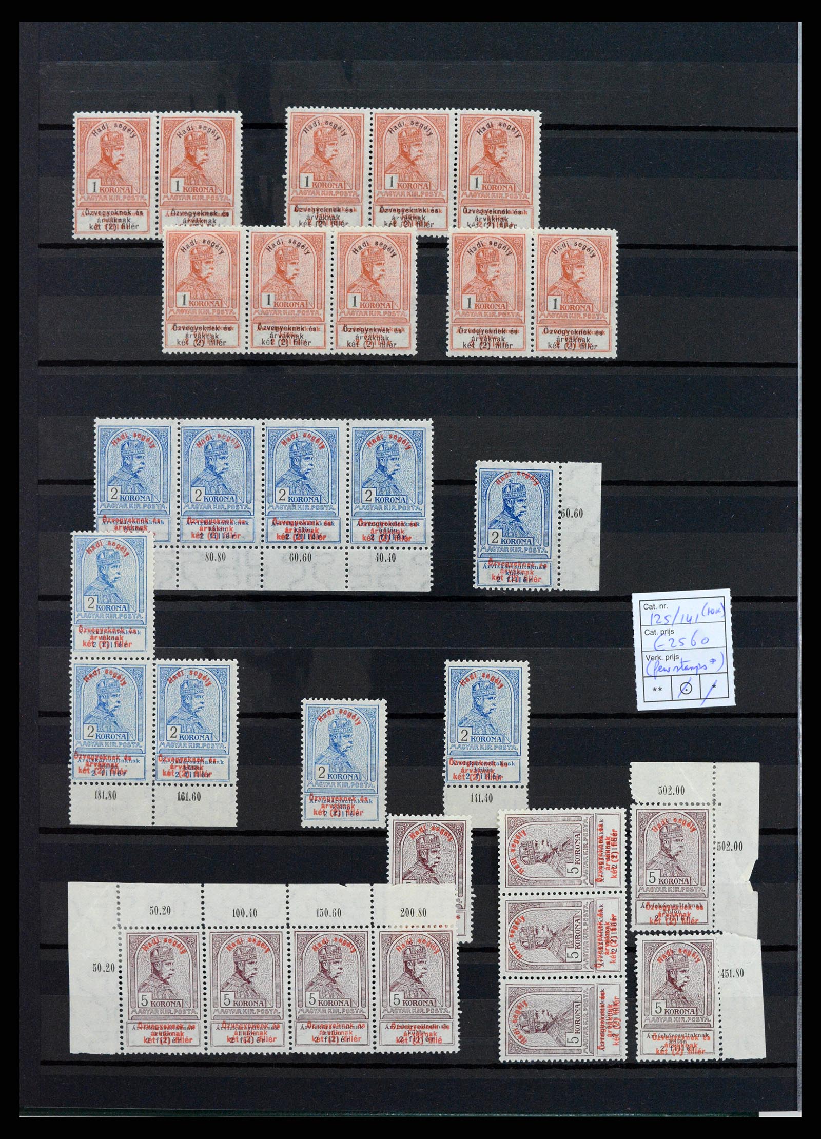 37872 012 - Postzegelverzameling 37872 Hongarije 1913-1915.