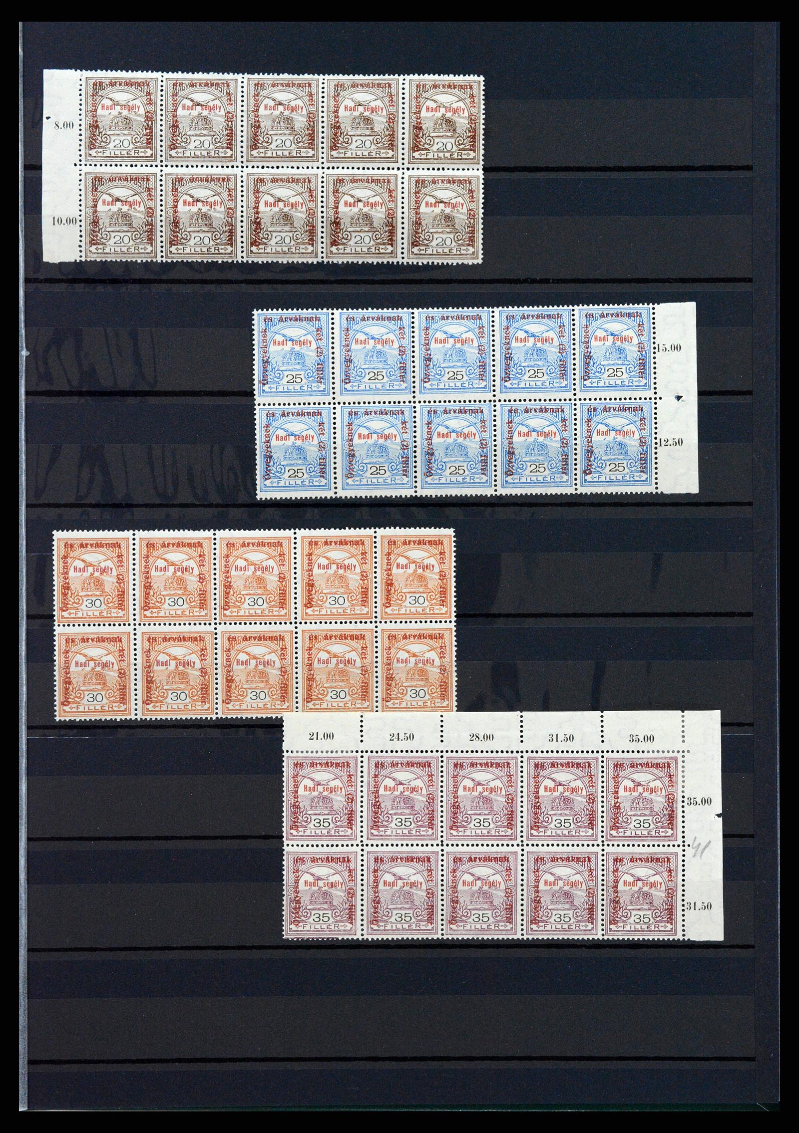 37872 016 - Postzegelverzameling 37872 Hongarije 1913-1915.