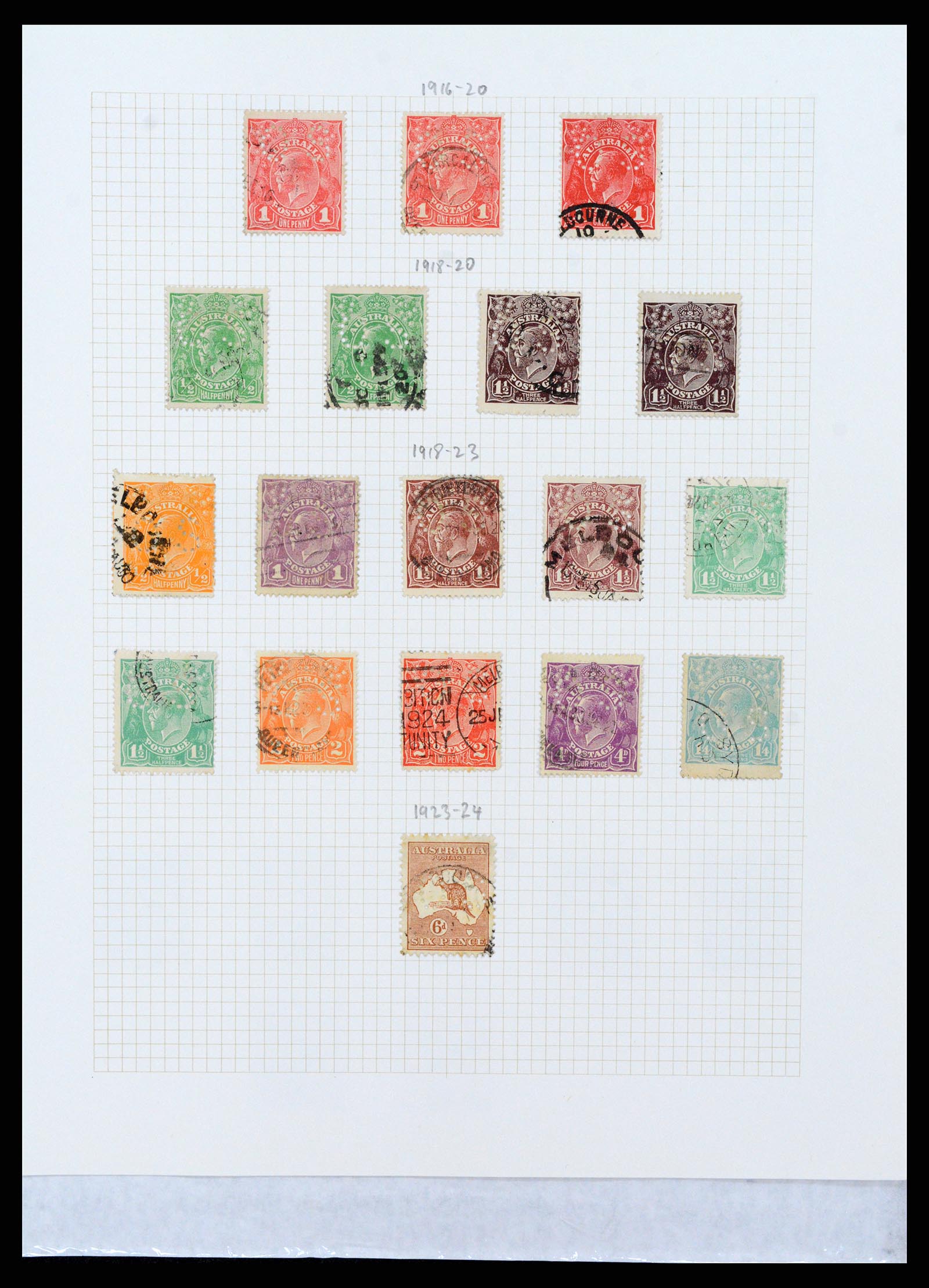 37875 008 - Postzegelverzameling 37875 Australië 1913-1936.