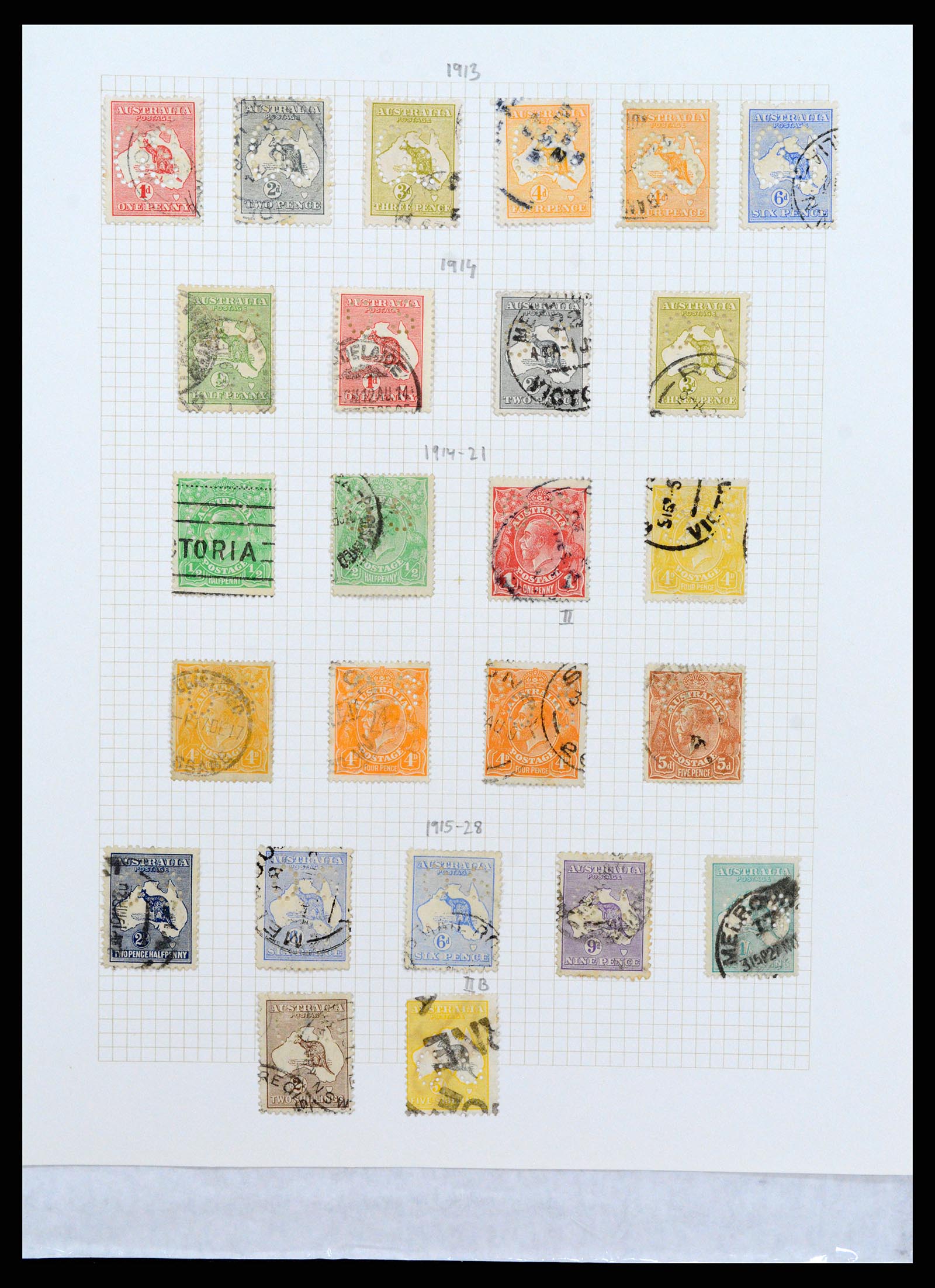 37875 009 - Postzegelverzameling 37875 Australië 1913-1936.