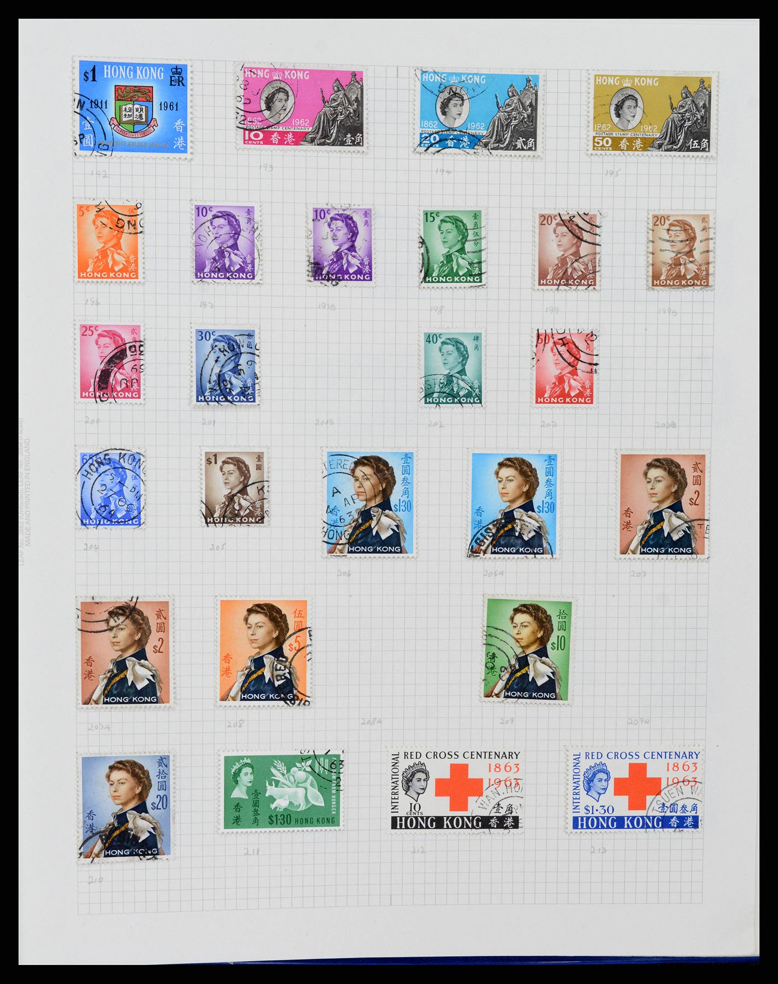 37876 005 - Postzegelverzameling 37876 Hongkong 1937-1984.