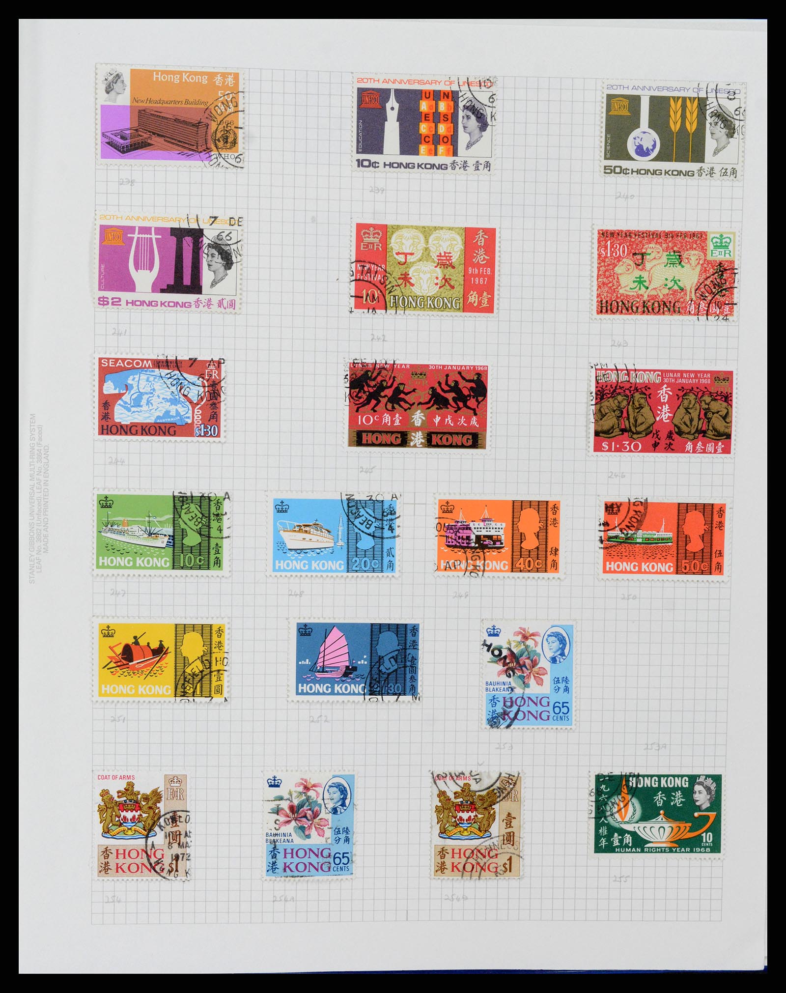 37876 007 - Postzegelverzameling 37876 Hongkong 1937-1984.