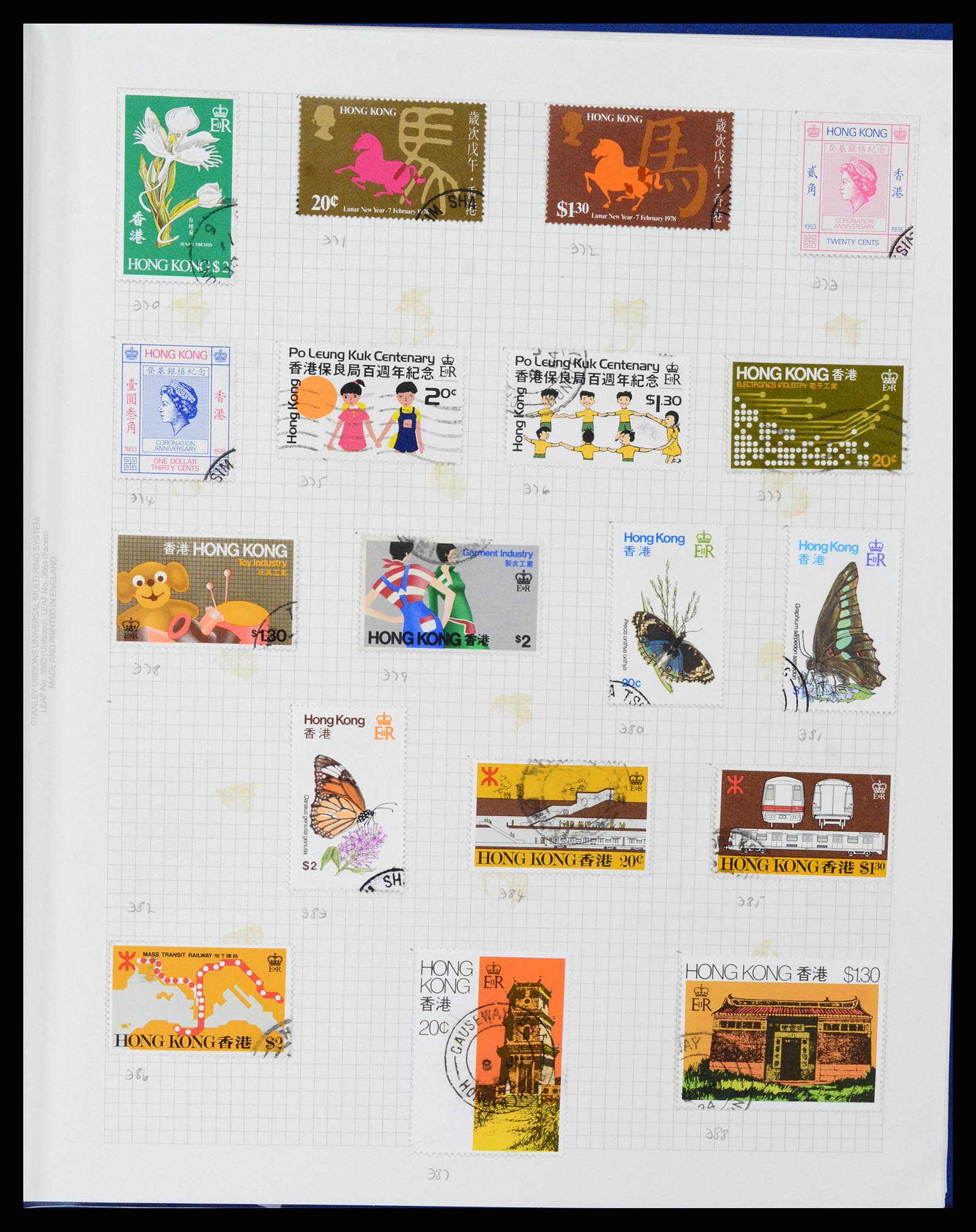 37876 014 - Postzegelverzameling 37876 Hongkong 1937-1984.