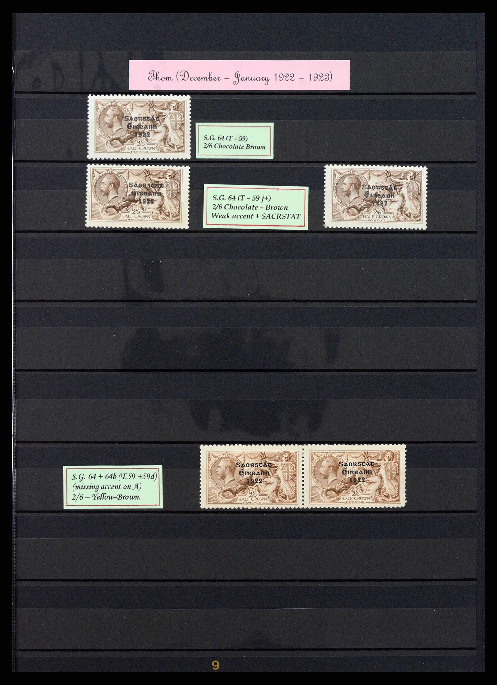 37880 007 - Postzegelverzameling 37880 Ierland seahorses 1922-1935.