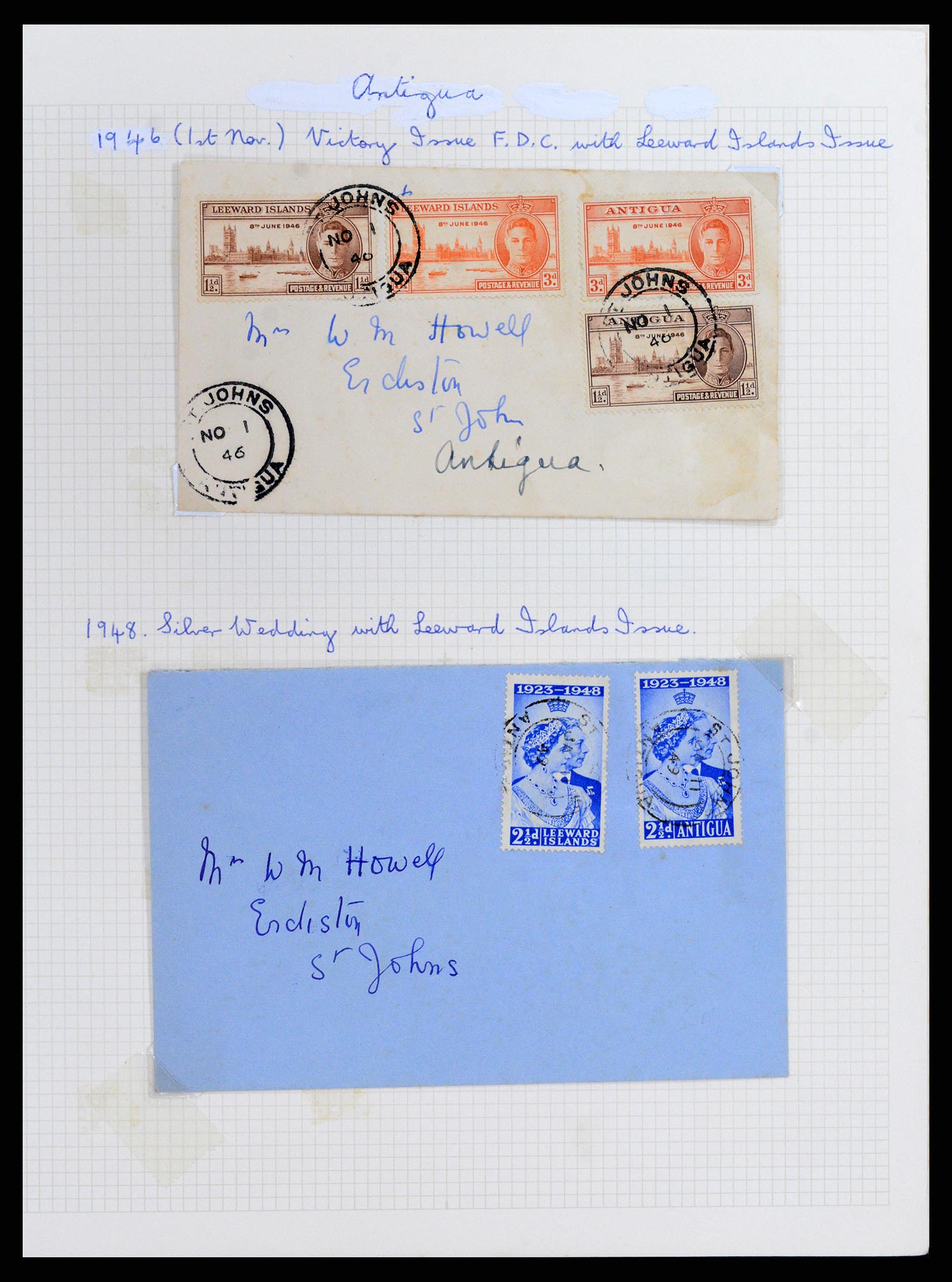 37886 004 - Postzegelverzameling 37886 Antigua 1937-1970.