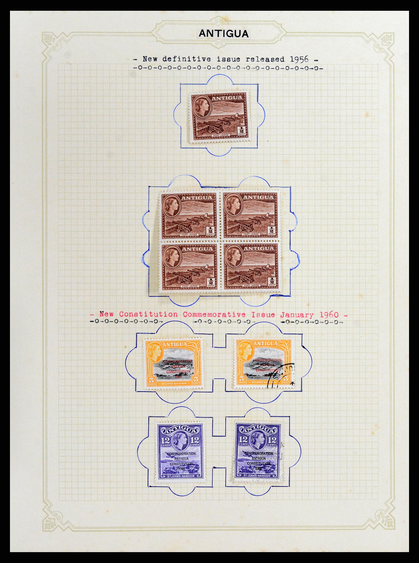 37886 010 - Postzegelverzameling 37886 Antigua 1937-1970.