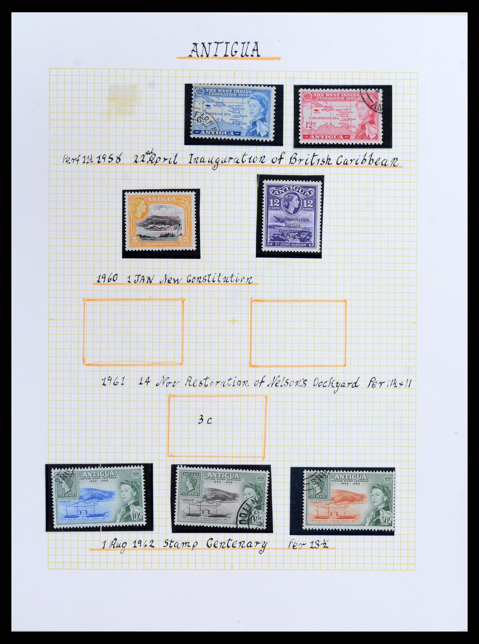 37886 011 - Postzegelverzameling 37886 Antigua 1937-1970.