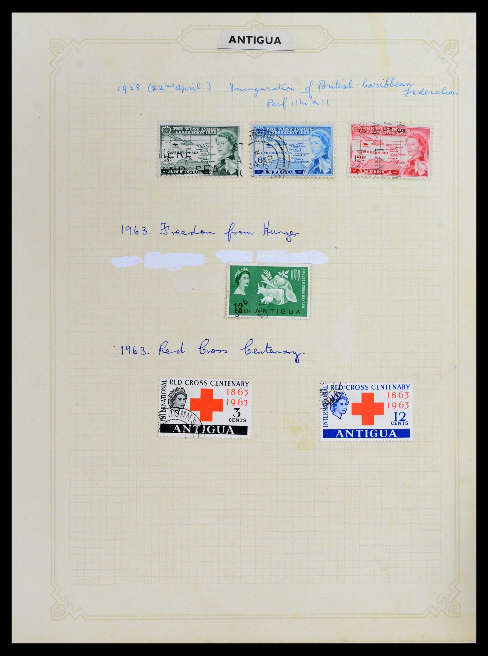 37886 012 - Postzegelverzameling 37886 Antigua 1937-1970.