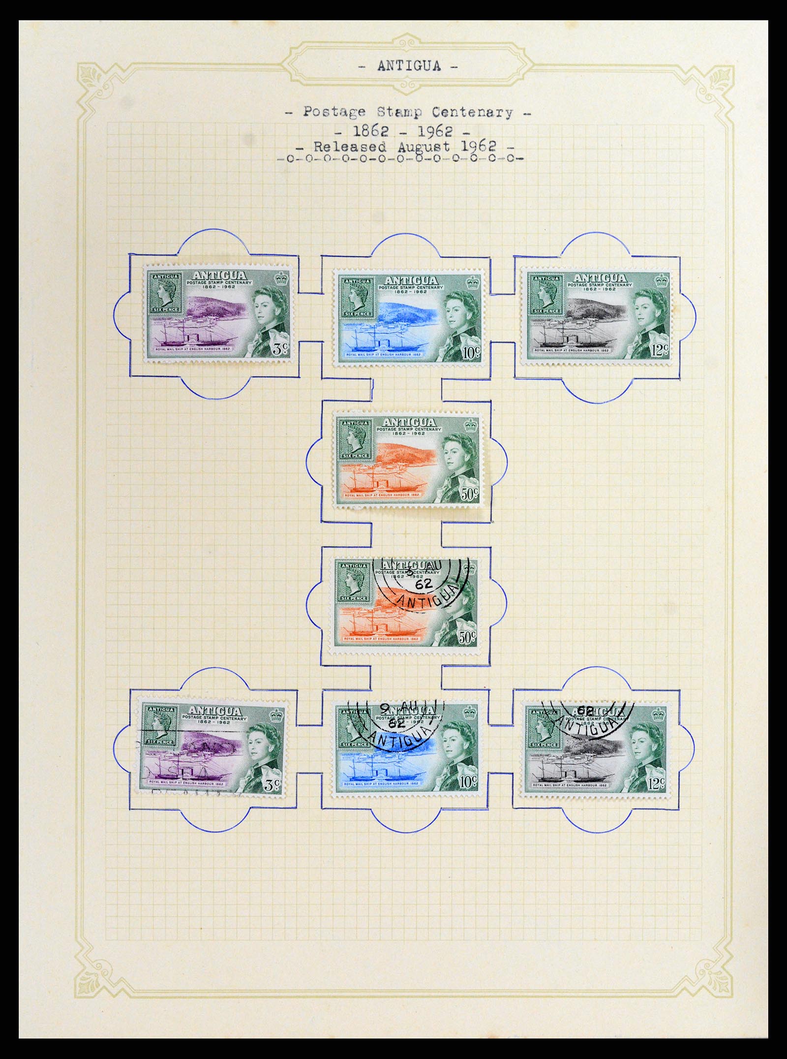 37886 014 - Stamp Collection 37886 Antigua 1937-1970.