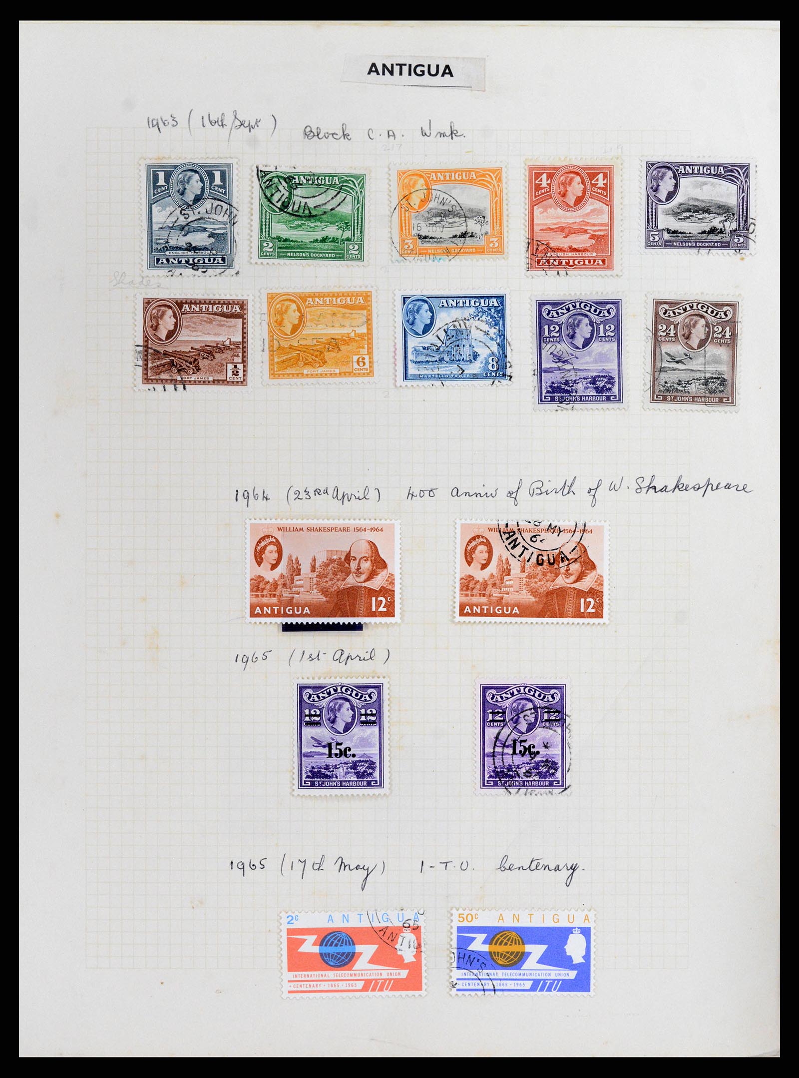 37886 015 - Postzegelverzameling 37886 Antigua 1937-1970.