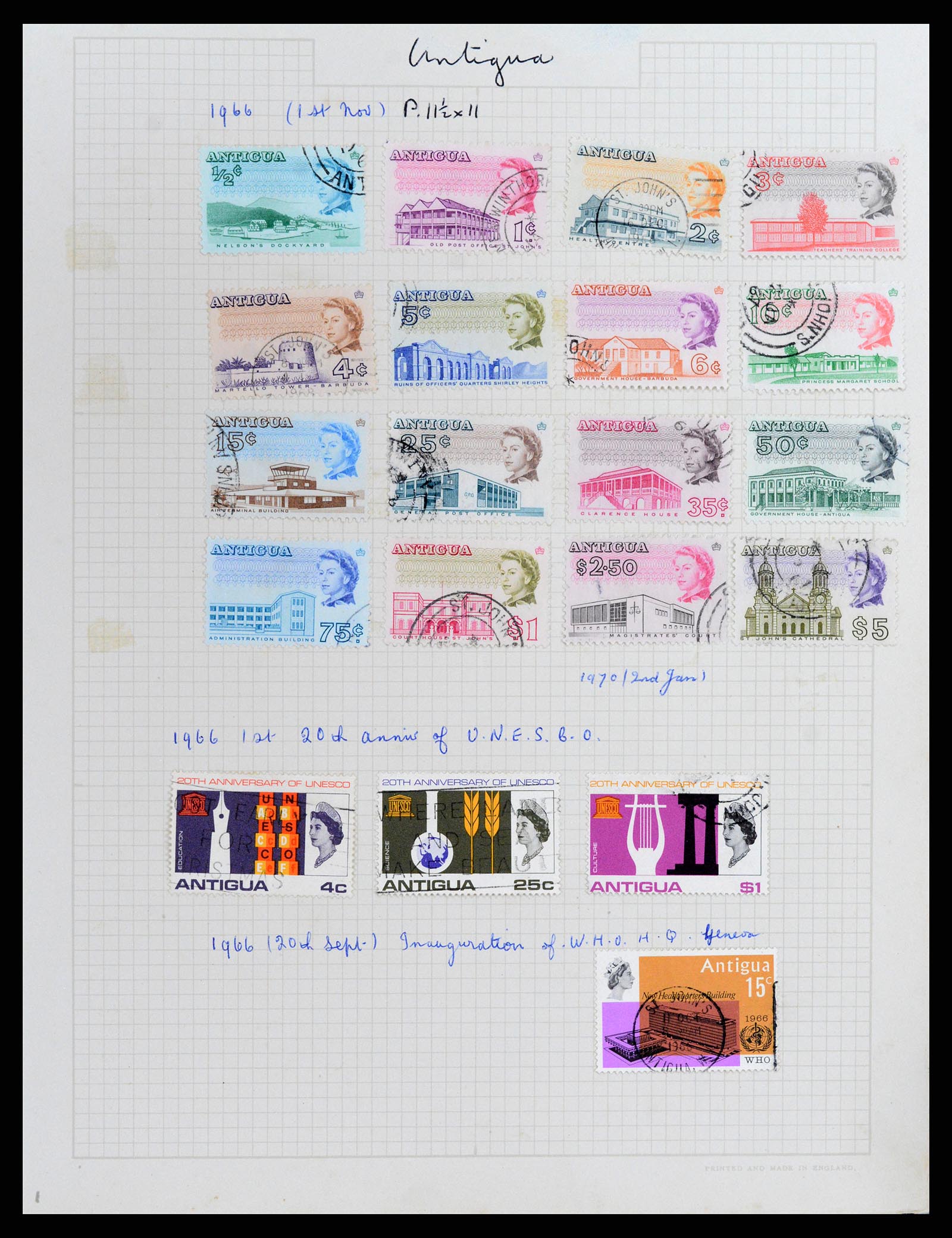 37886 019 - Postzegelverzameling 37886 Antigua 1937-1970.