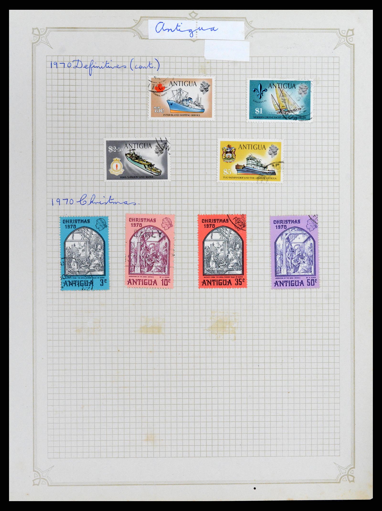 37886 041 - Postzegelverzameling 37886 Antigua 1937-1970.