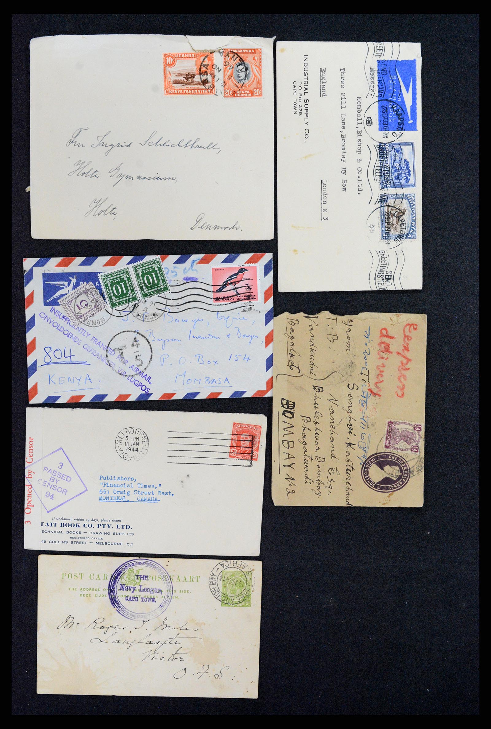 37893 002 - Postzegelverzameling 37893 Engelse koloniën brieven 1888-1960.