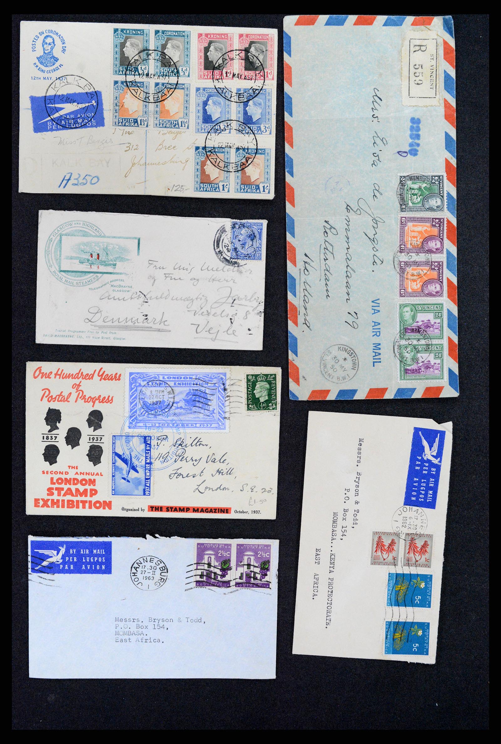 37893 003 - Postzegelverzameling 37893 Engelse koloniën brieven 1888-1960.