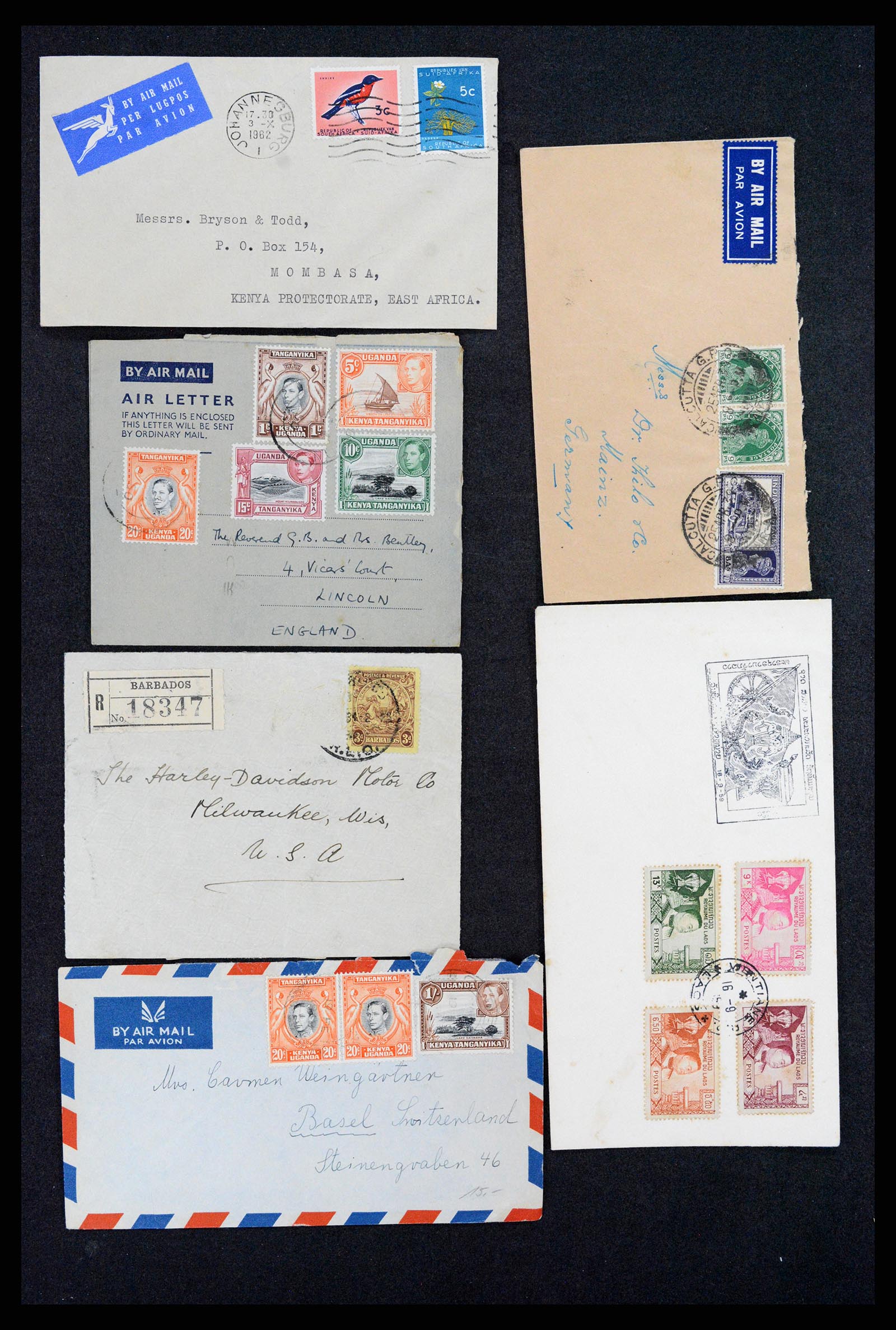 37893 004 - Postzegelverzameling 37893 Engelse koloniën brieven 1888-1960.