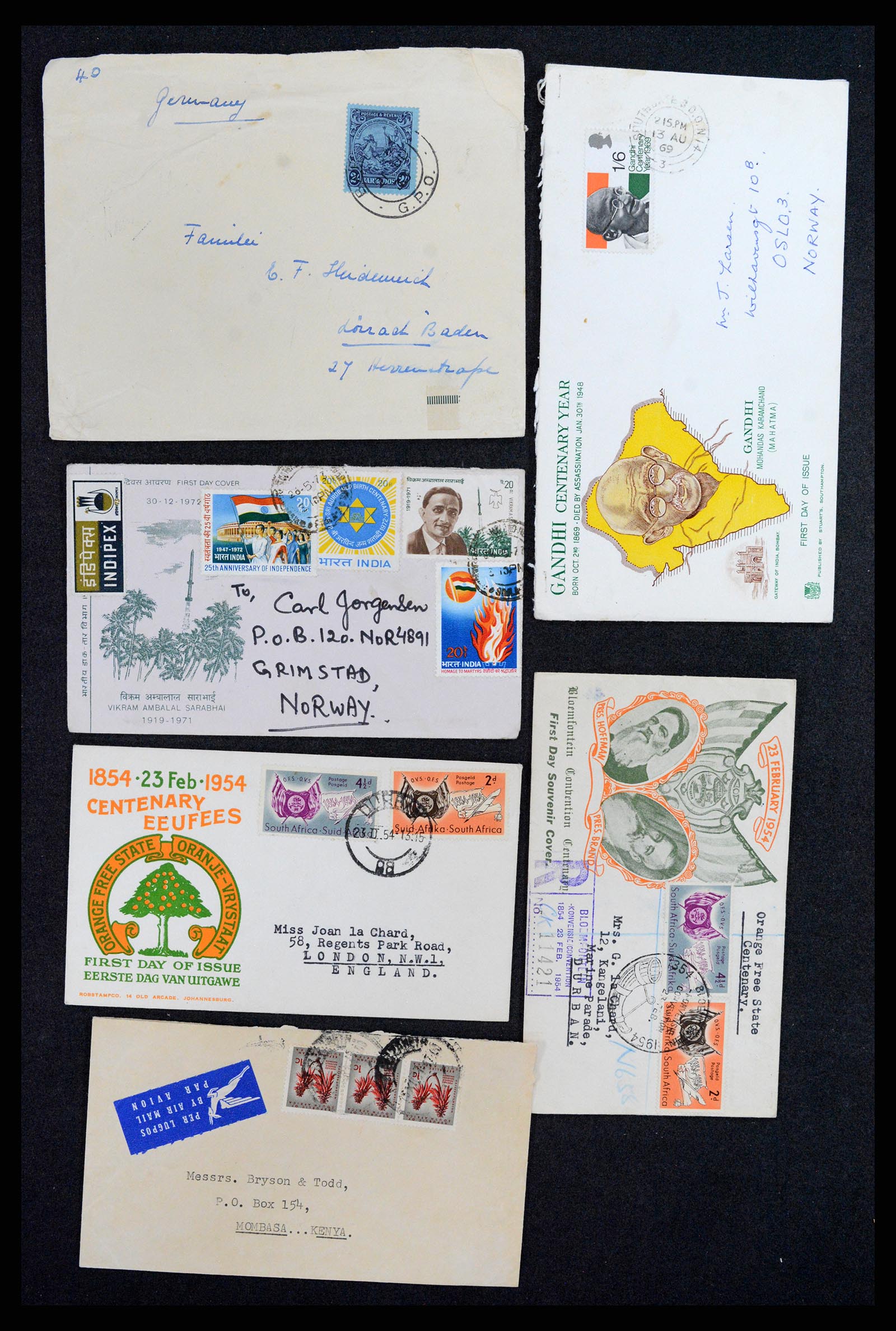 37893 005 - Postzegelverzameling 37893 Engelse koloniën brieven 1888-1960.