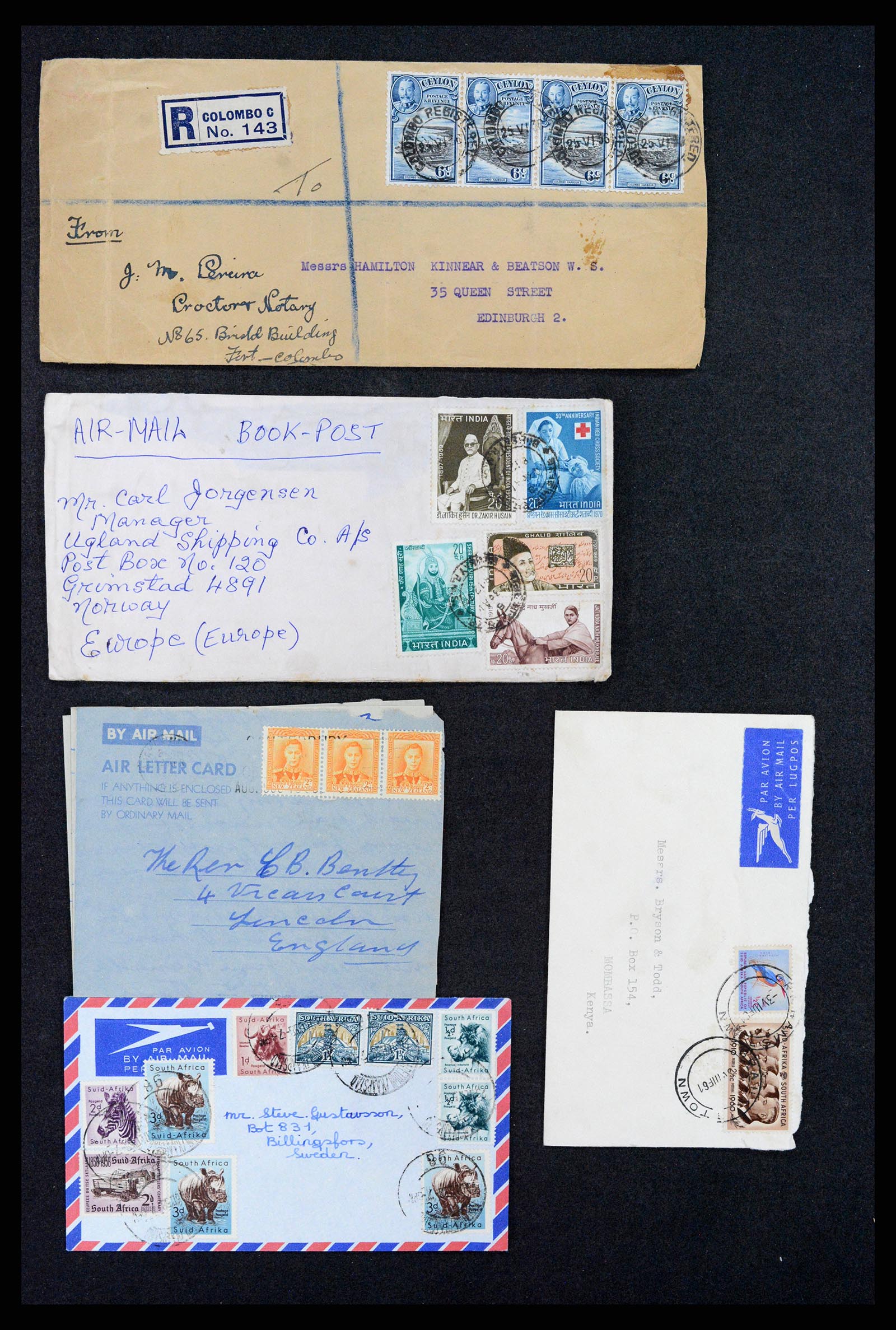 37893 006 - Postzegelverzameling 37893 Engelse koloniën brieven 1888-1960.