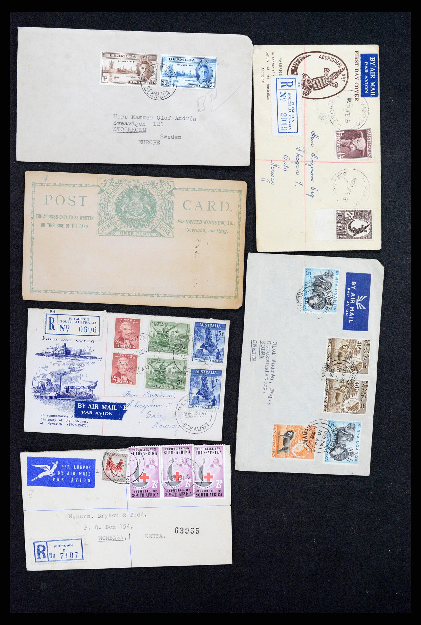 37893 010 - Postzegelverzameling 37893 Engelse koloniën brieven 1888-1960.