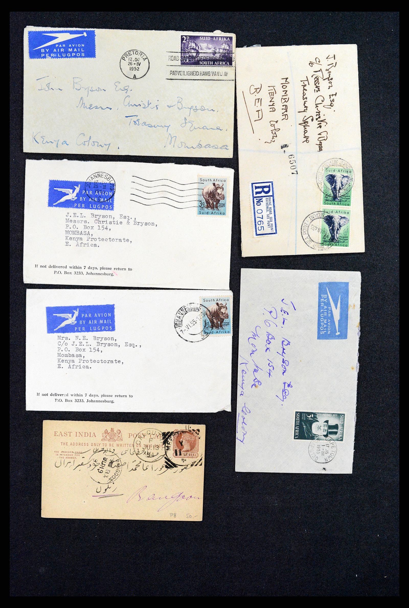 37893 012 - Postzegelverzameling 37893 Engelse koloniën brieven 1888-1960.