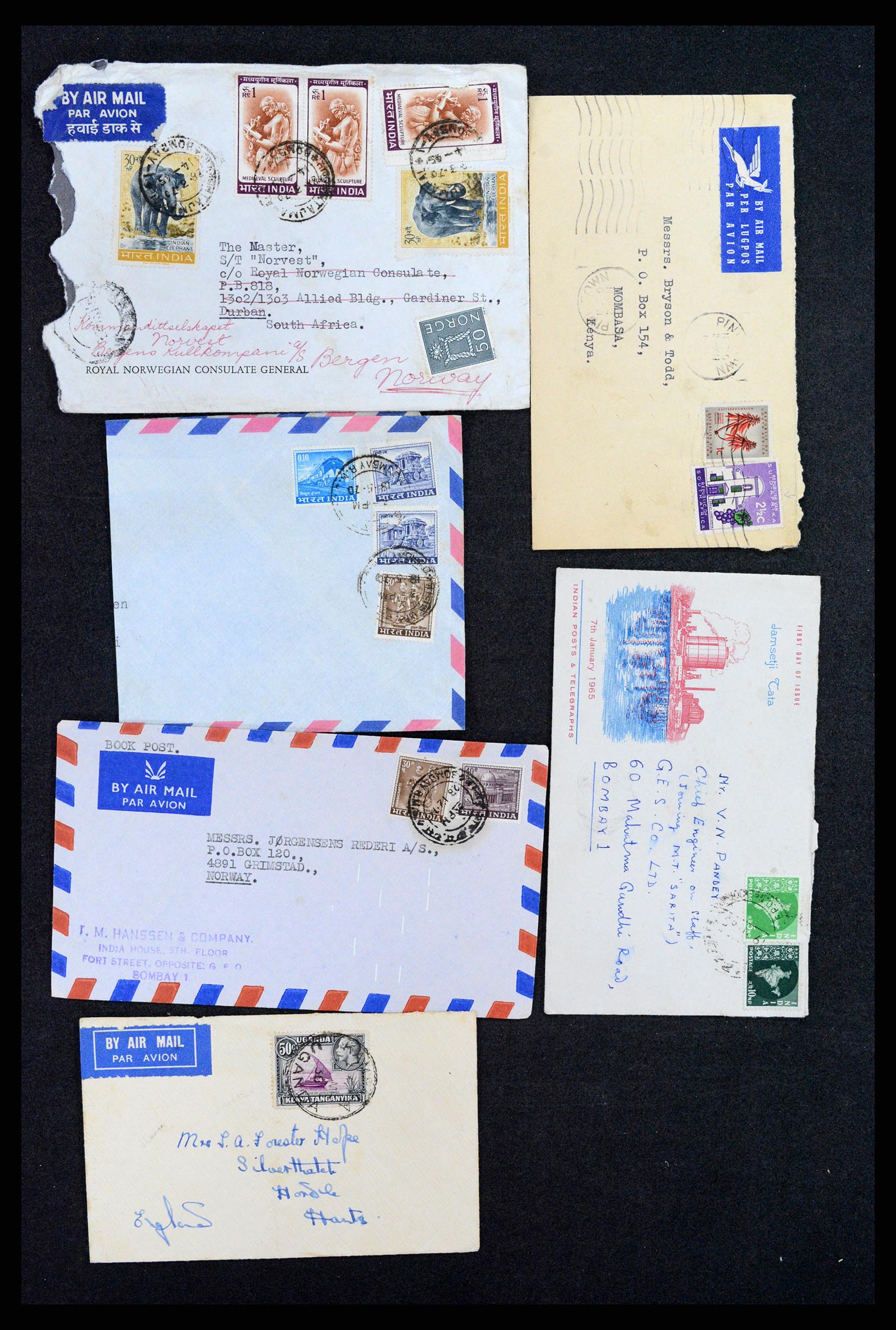 37893 014 - Postzegelverzameling 37893 Engelse koloniën brieven 1888-1960.