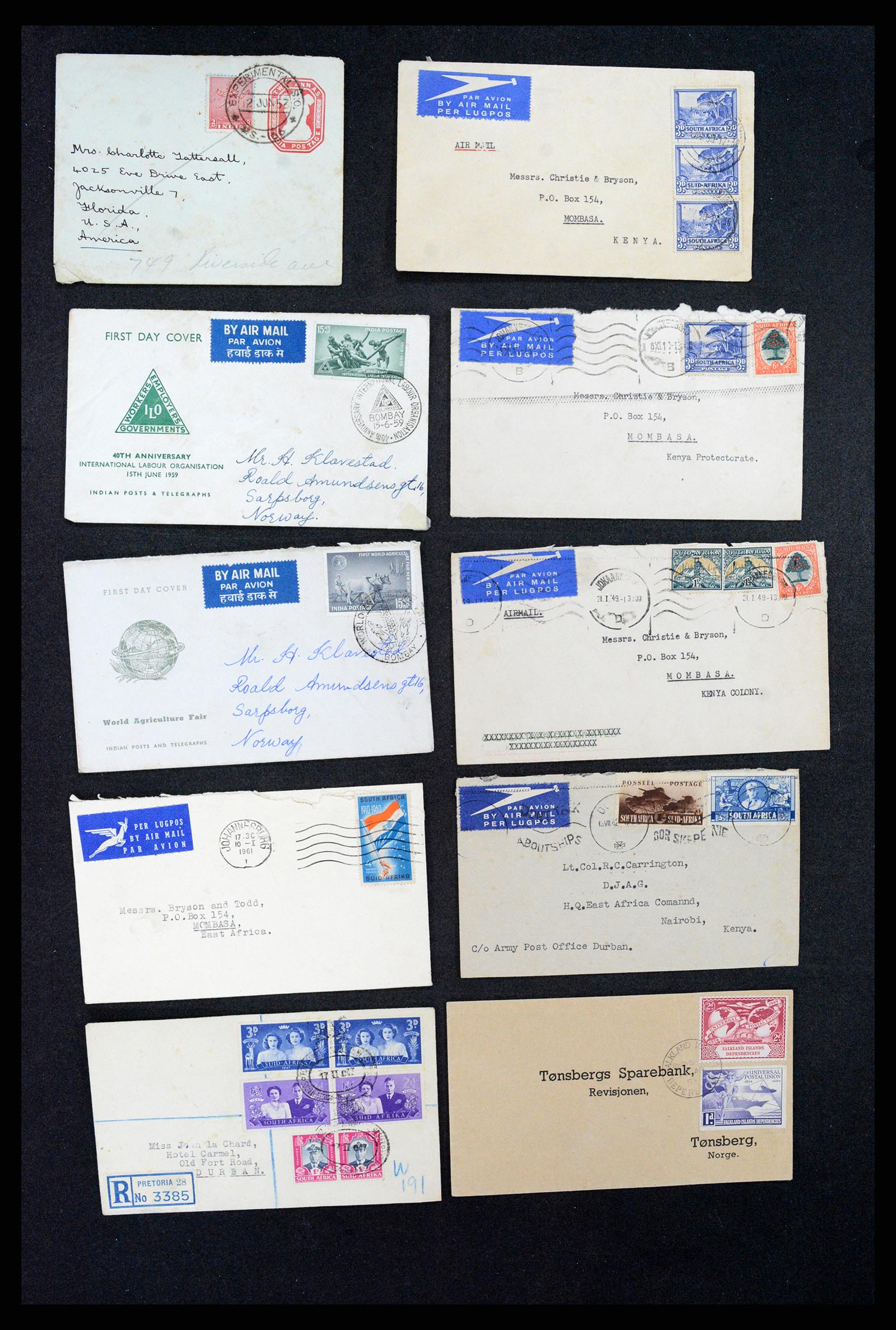 37893 022 - Postzegelverzameling 37893 Engelse koloniën brieven 1888-1960.