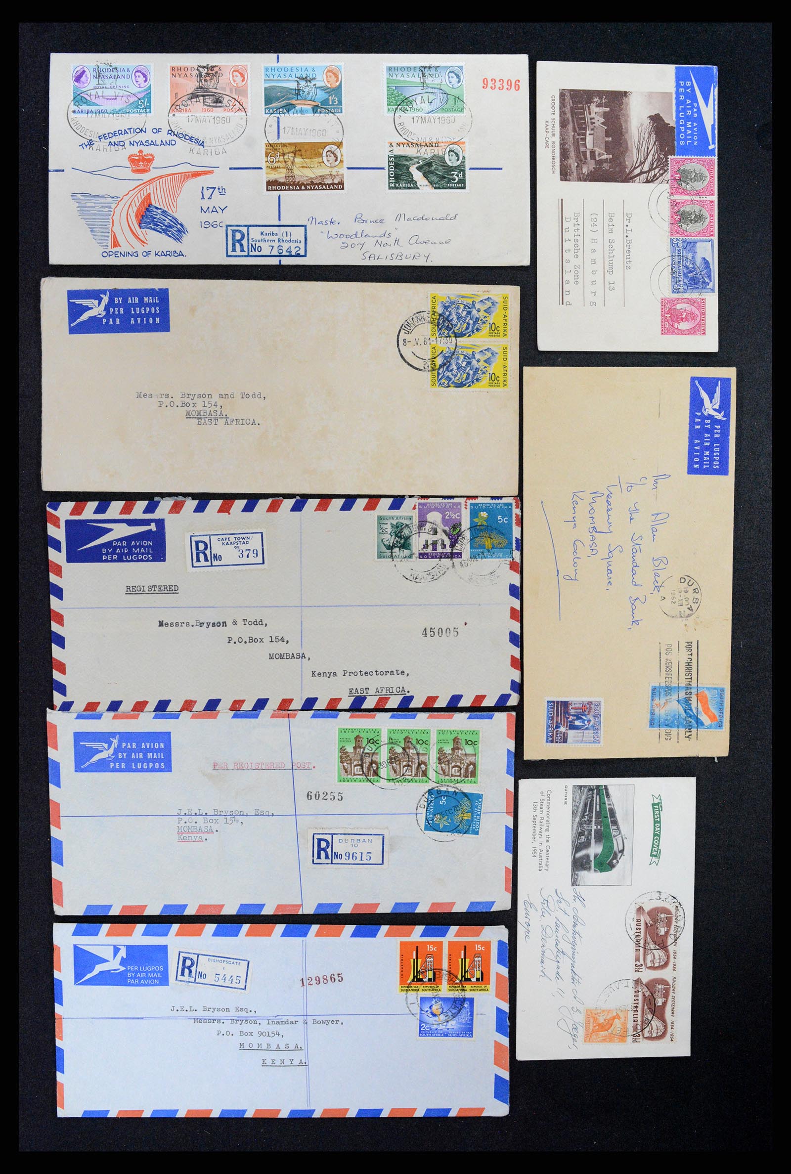 37893 023 - Postzegelverzameling 37893 Engelse koloniën brieven 1888-1960.