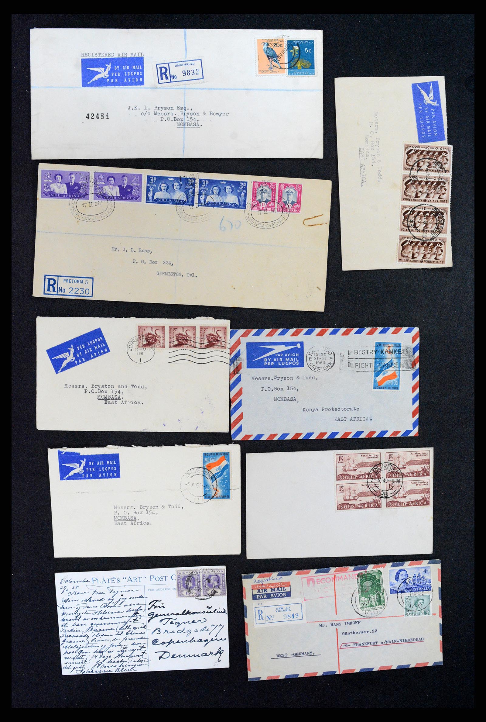 37893 025 - Postzegelverzameling 37893 Engelse koloniën brieven 1888-1960.