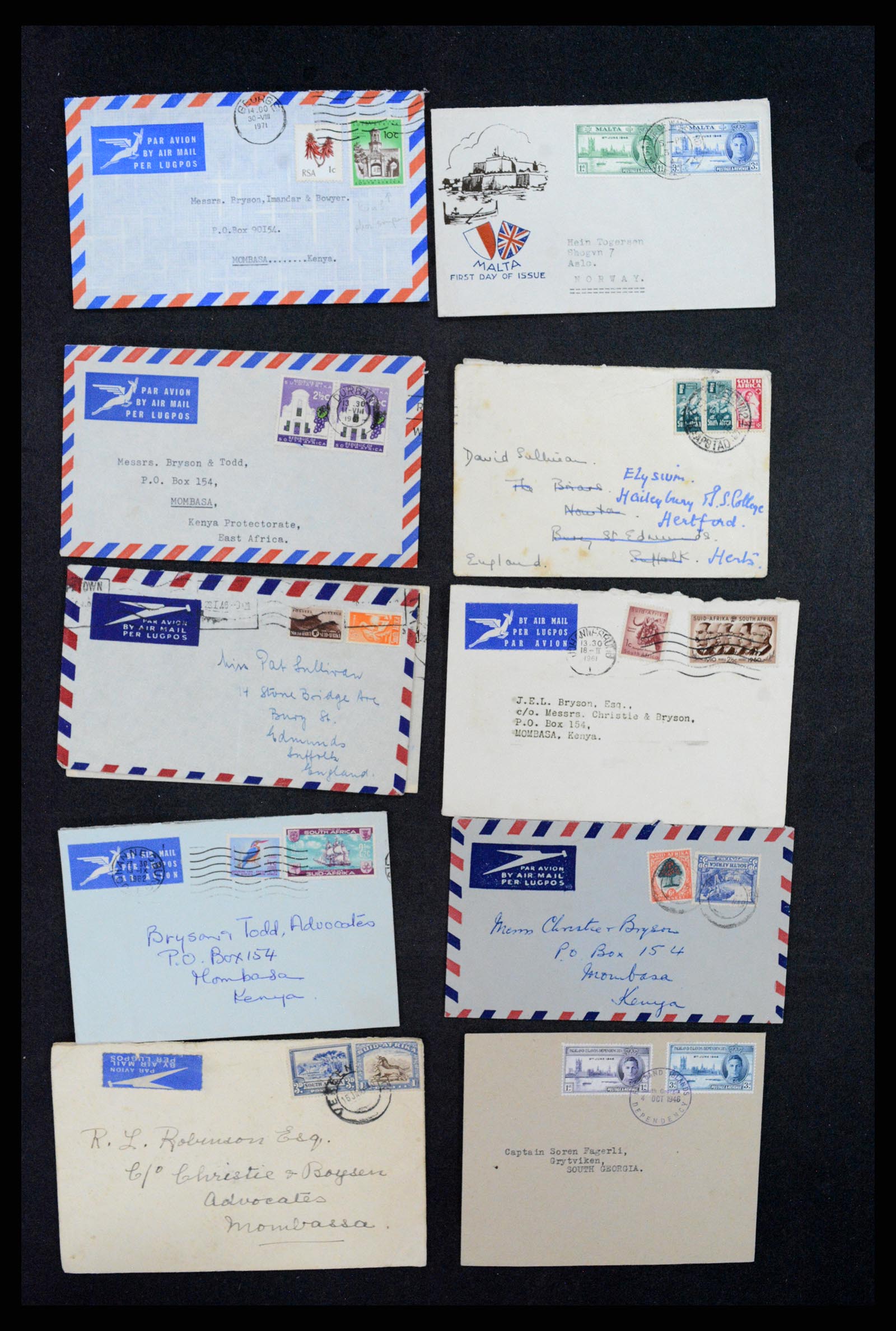 37893 026 - Postzegelverzameling 37893 Engelse koloniën brieven 1888-1960.