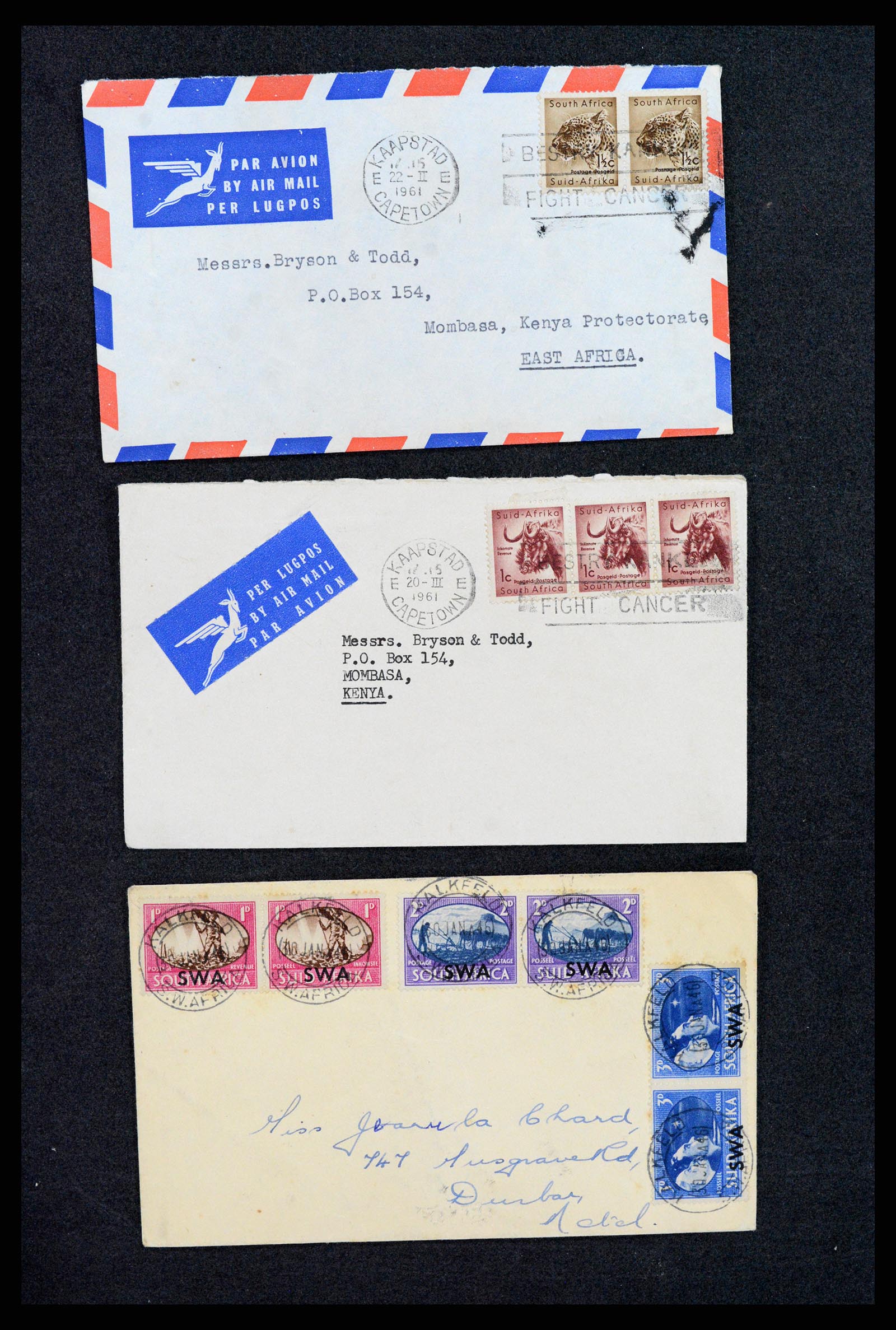 37893 029 - Postzegelverzameling 37893 Engelse koloniën brieven 1888-1960.